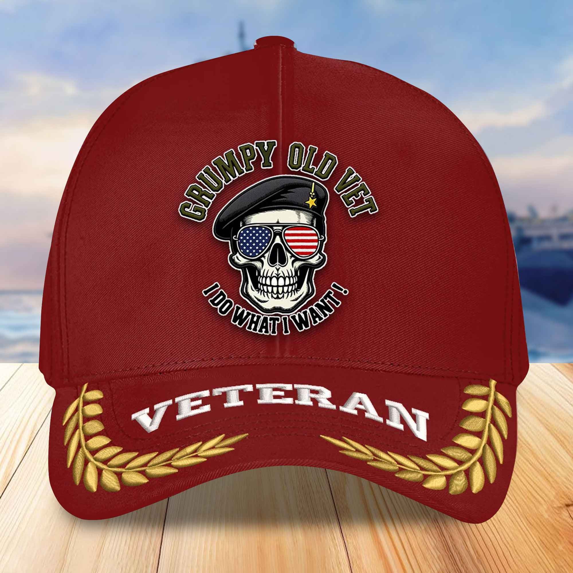 Premium US Veterans Embroidered Baseball Hats VPVC306601, Gifts For Veterans On Father's Day, Armed Forces Day, Independence Day, Veterans Day.