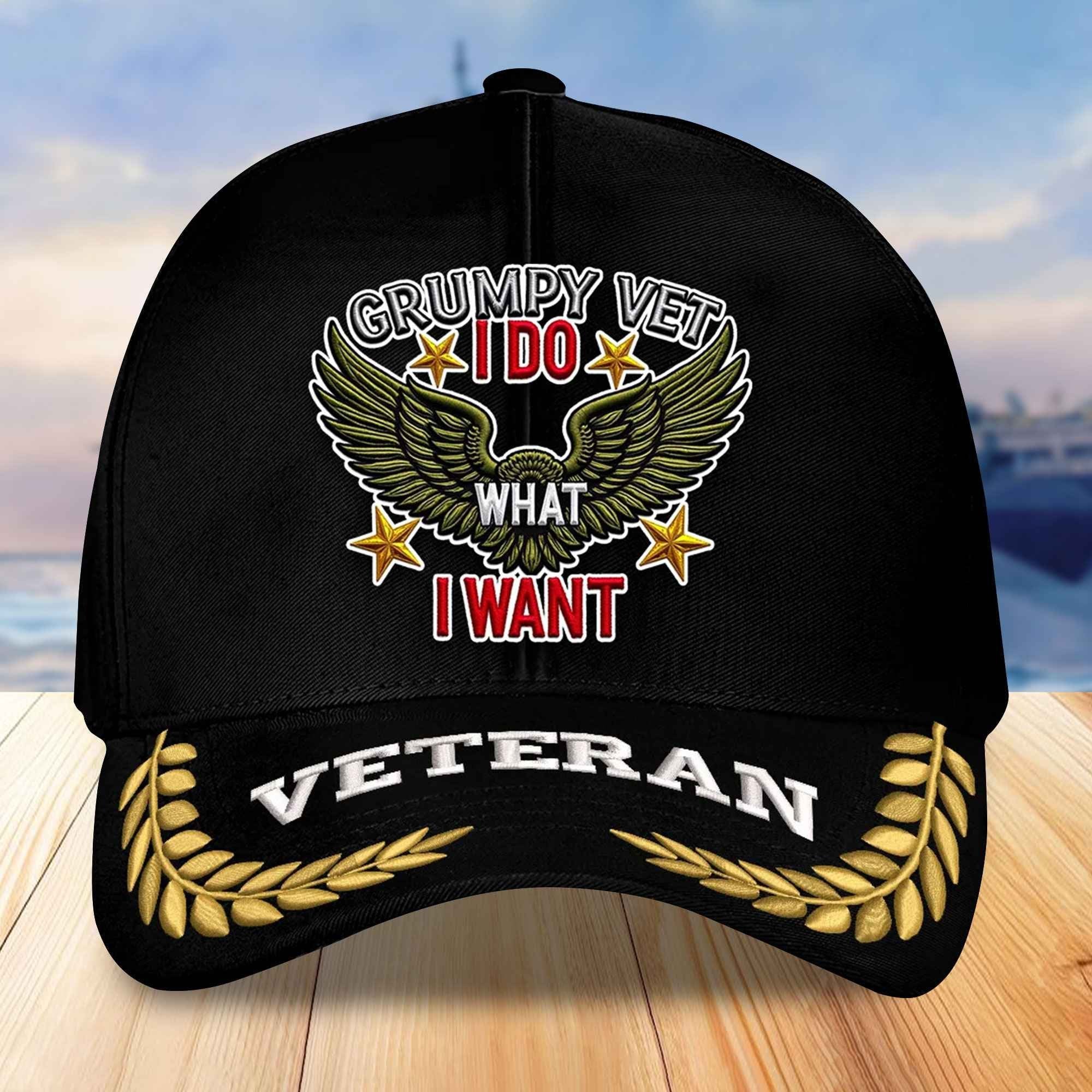 Premium US Veterans Embroidered Baseball Hats VPVC306703, Gifts For Veterans On Father's Day, Armed Forces Day, Independence Day, Veterans Day.