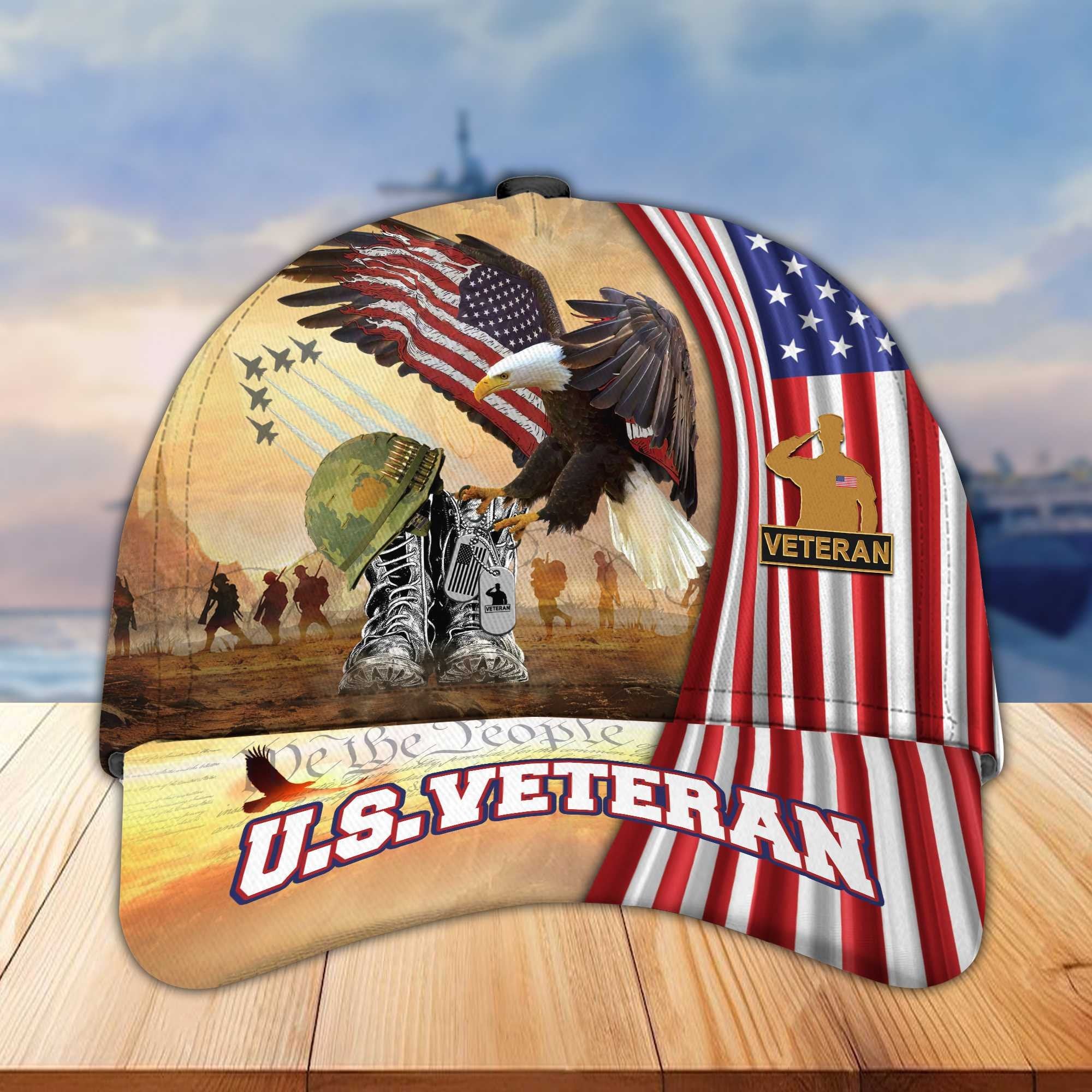 Premium US Veterans Cap BPVC040401, Gifts For US Veterans, Best Gifts On Memorial Day, Armed Forces Day, Father's Day, Independence Day, Veterans Day.