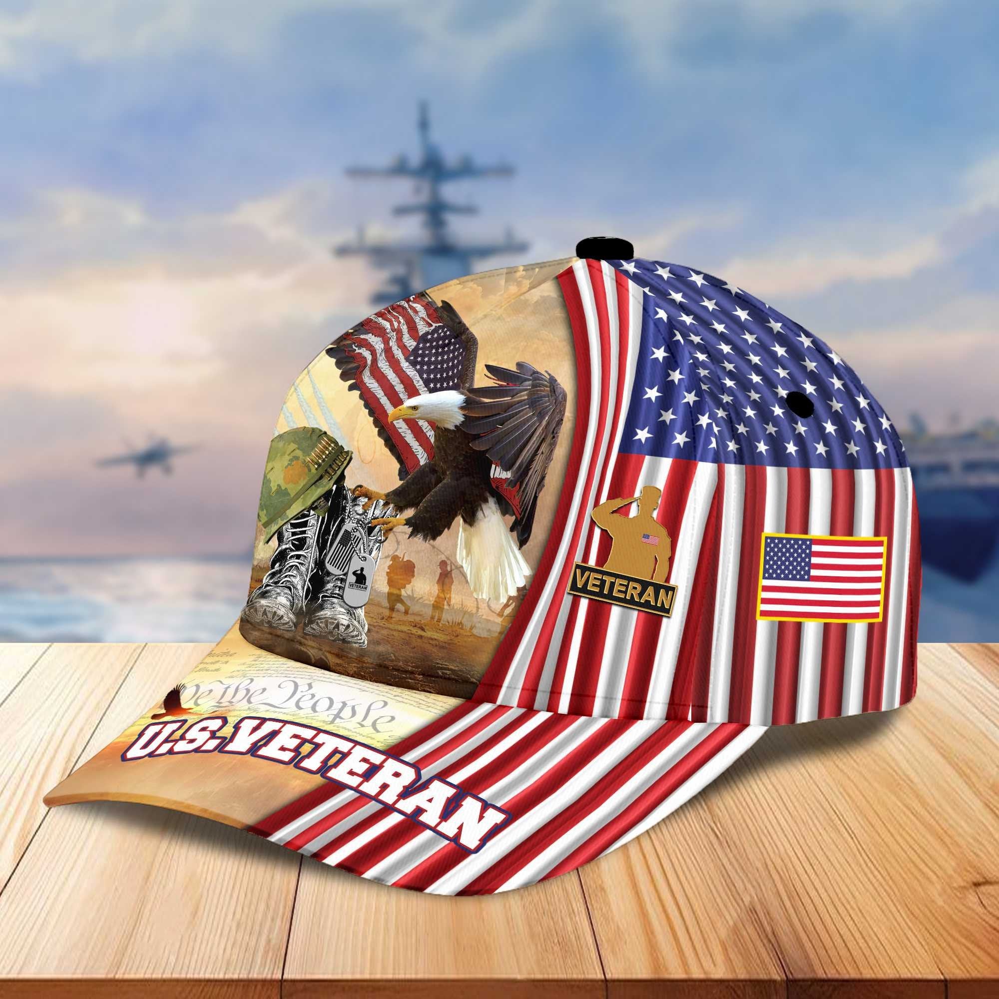 Premium US Veterans Cap BPVC040401, Gifts For US Veterans, Best Gifts On Memorial Day, Armed Forces Day, Father's Day, Independence Day, Veterans Day.