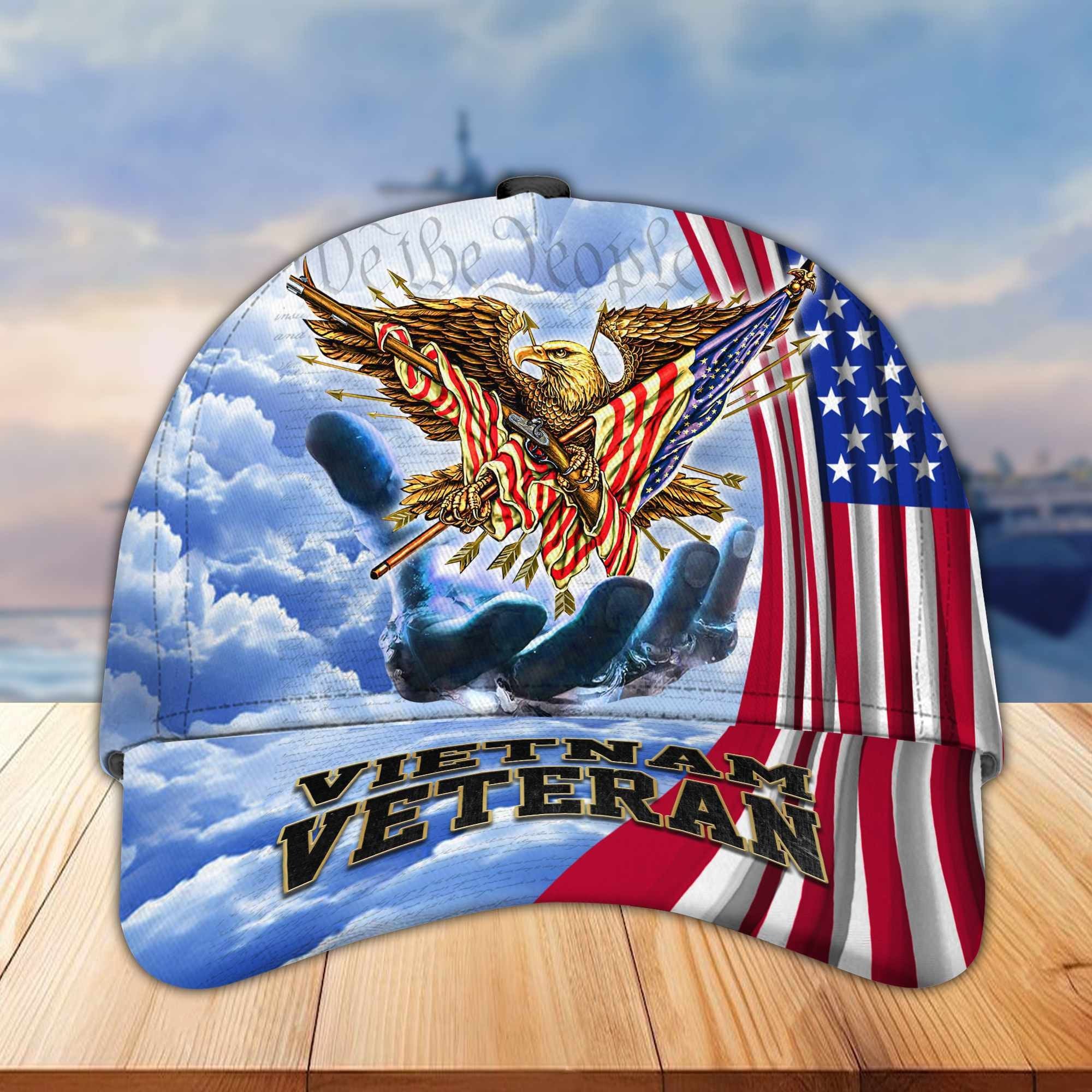 Premium US Veterans Baseball Hats BPVC170402, Gifts For US Veterans On Father's Day, Armed Forces Day, Independence Day, Veterans Day.
