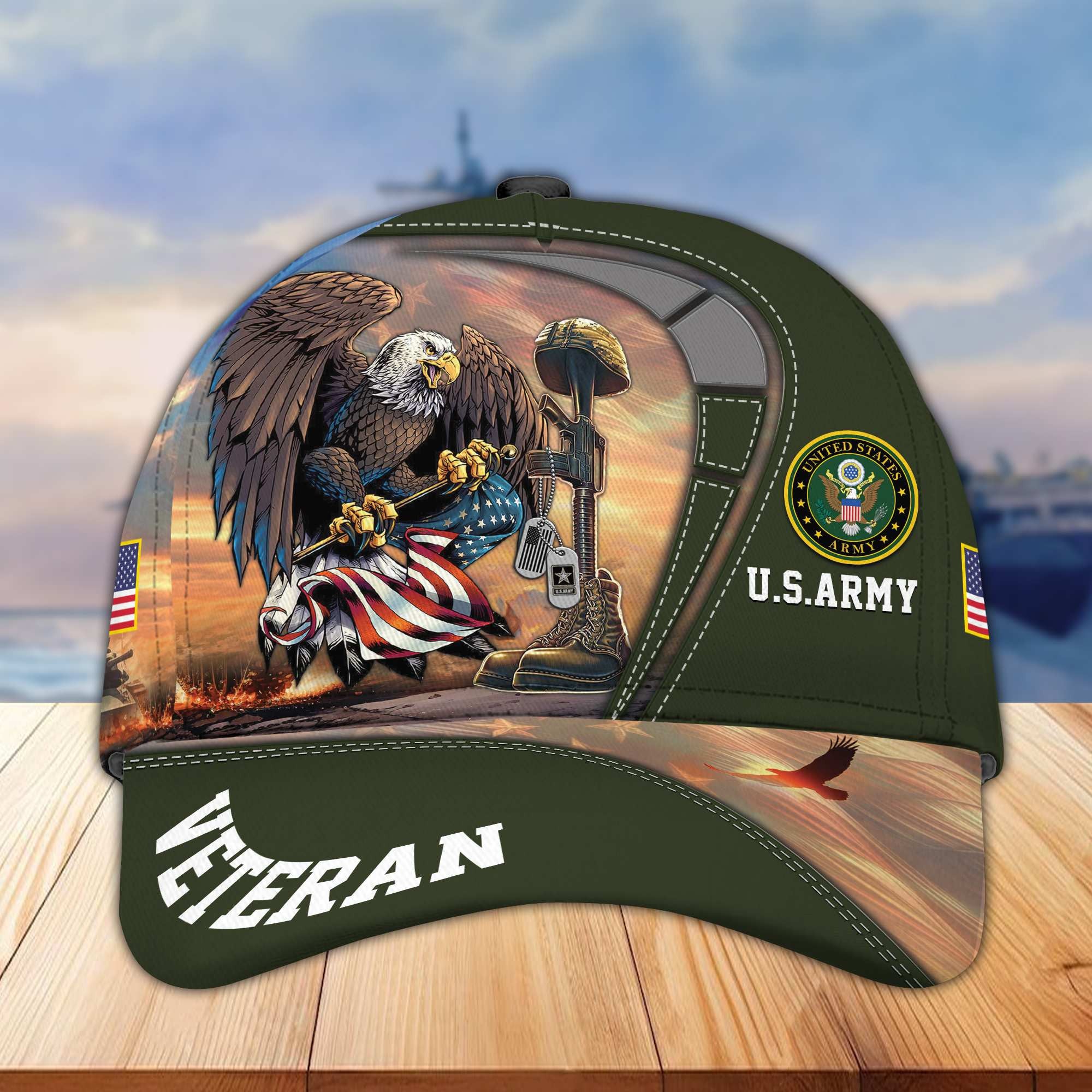 Premium US Veterans Baseball Hats BPVC100402, Gifts For US Veterans On Father's Day, Armed Forces Day, Independence Day, Veterans Day.