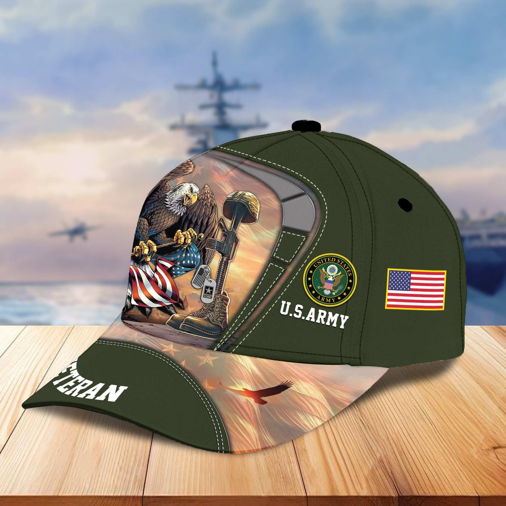 Premium US Veterans Baseball Hats BPVC100402, Gifts For US Veterans On Father's Day, Armed Forces Day, Independence Day, Veterans Day.