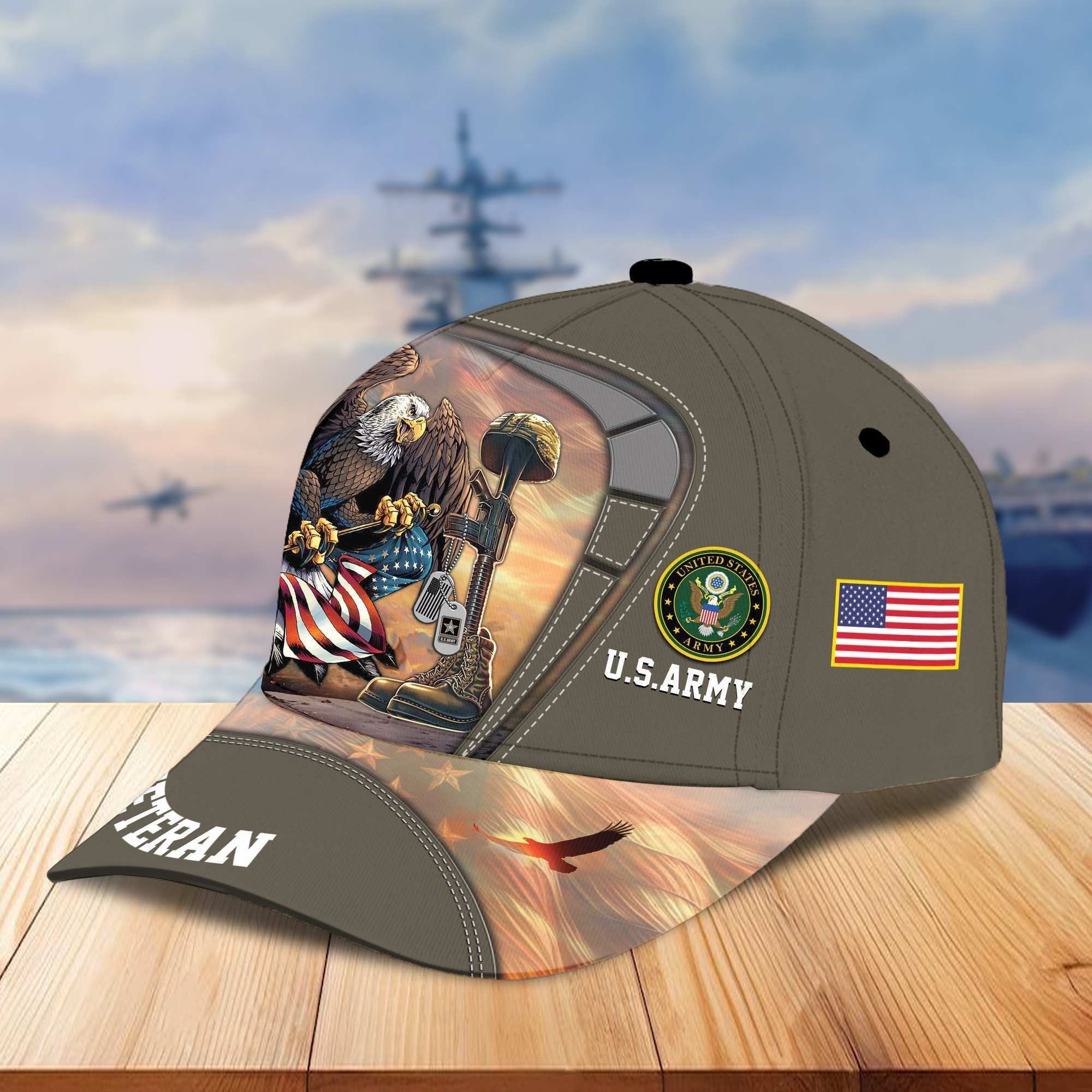 Premium US Veterans Baseball Hats BPVC100402, Gifts For US Veterans On Father's Day, Armed Forces Day, Independence Day, Veterans Day.