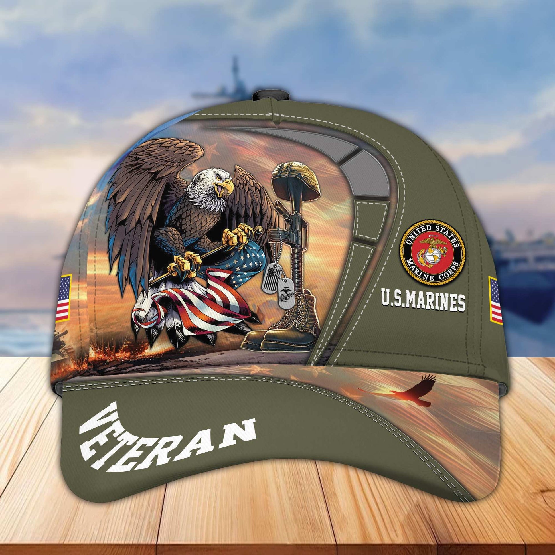 Premium US Veterans Baseball Hats BPVC100402, Gifts For US Veterans On Father's Day, Armed Forces Day, Independence Day, Veterans Day.