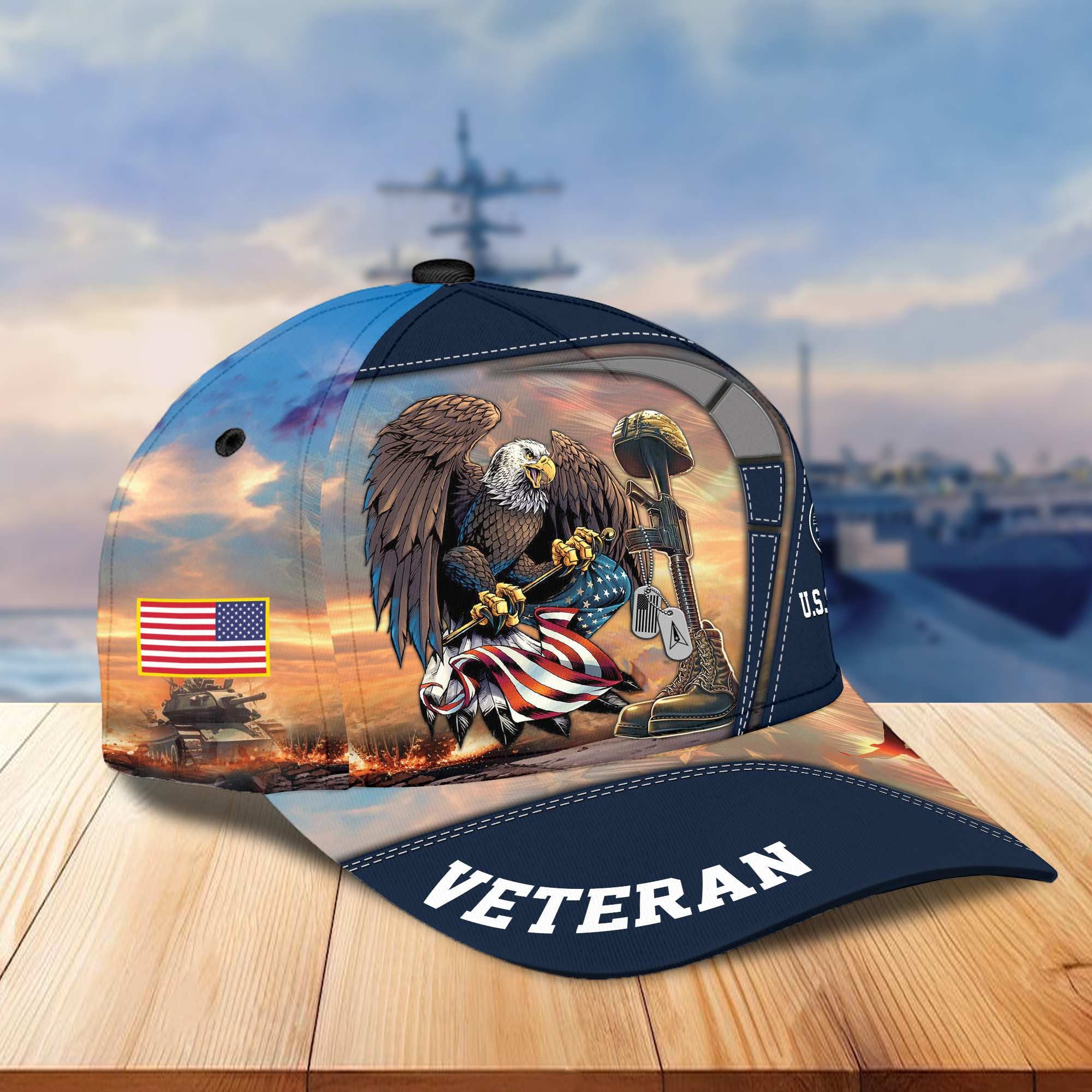 Premium US Veterans Baseball Hats BPVC100402, Gifts For US Veterans On Father's Day, Armed Forces Day, Independence Day, Veterans Day.