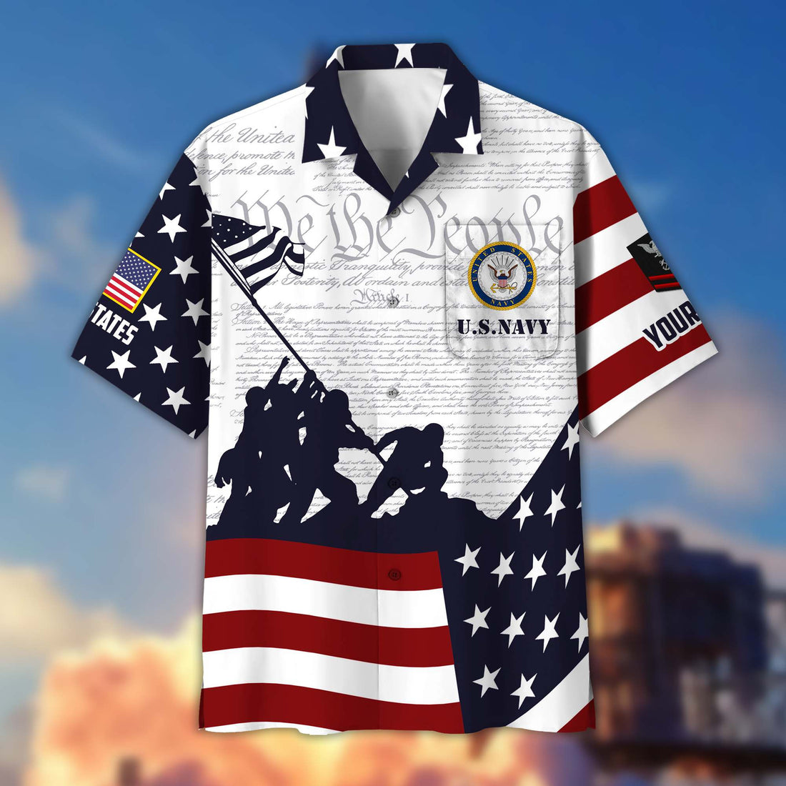 Premium Custom US Navy Veteran Hawaiian Shirt VPVC403902, Gifts For Navy Veteran, Best Gifts On Father's Day, Armed Forces Day, Independence Day, Veterans Day.