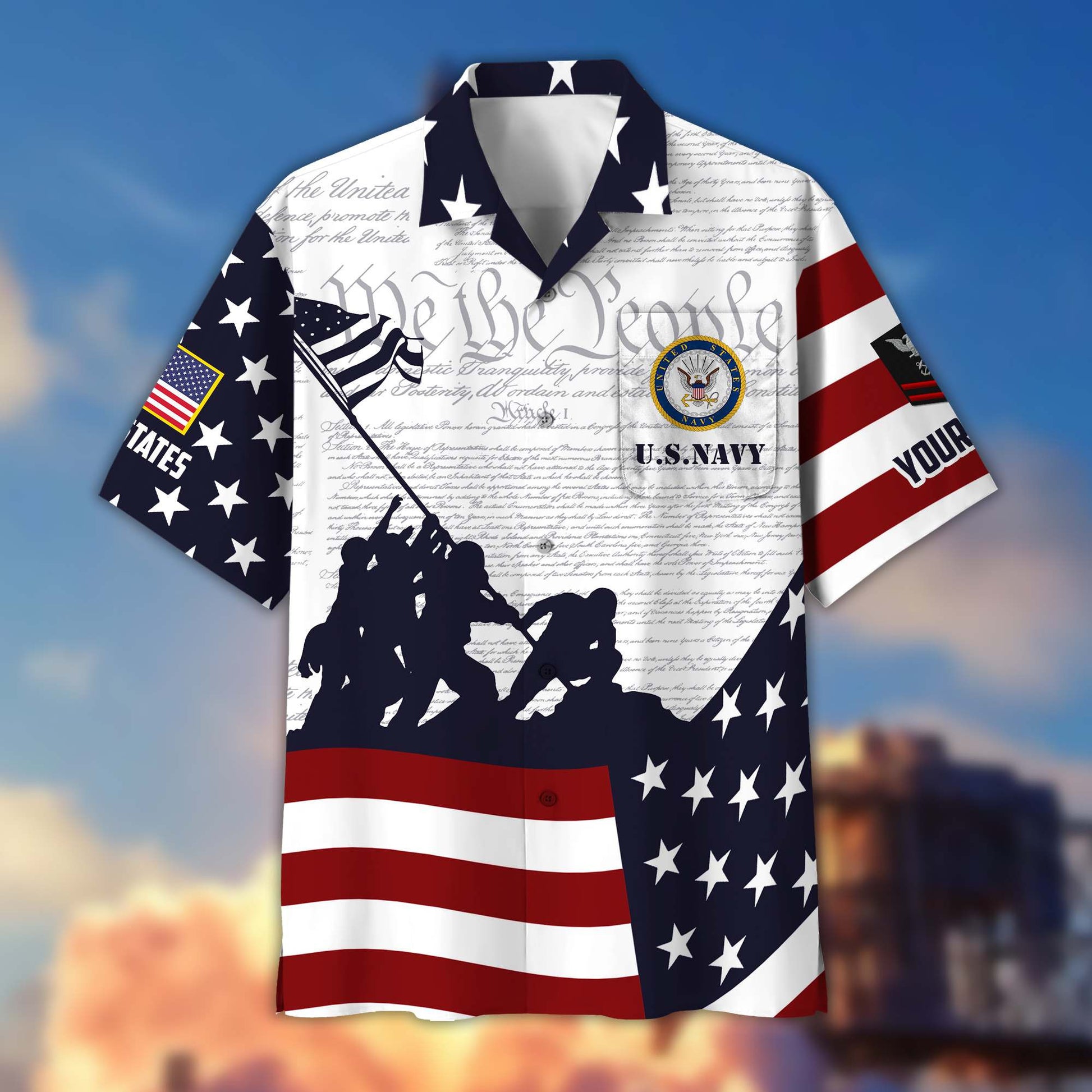 Premium Custom US Navy Veteran Hawaiian Shirt VPVC403902, Gifts For Navy Veteran, Best Gifts On Father's Day, Armed Forces Day, Independence Day, Veterans Day.