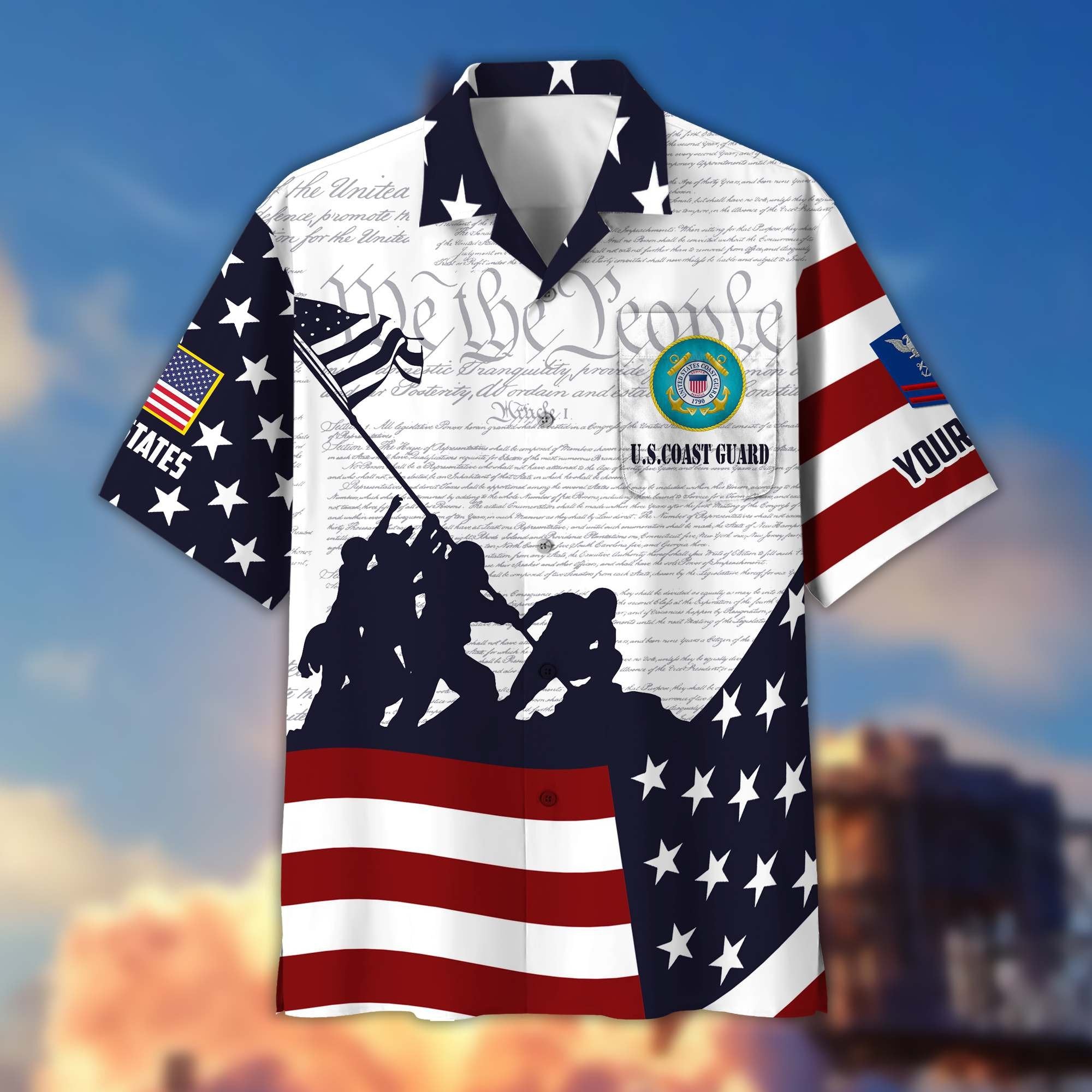 Premium Custom USCG Veteran Hawaiian Shirt VPVC403905, Gifts For Coast Guard Veteran, Best Gifts On Father's Day, Armed Forces Day, Independence Day, Veterans Day.