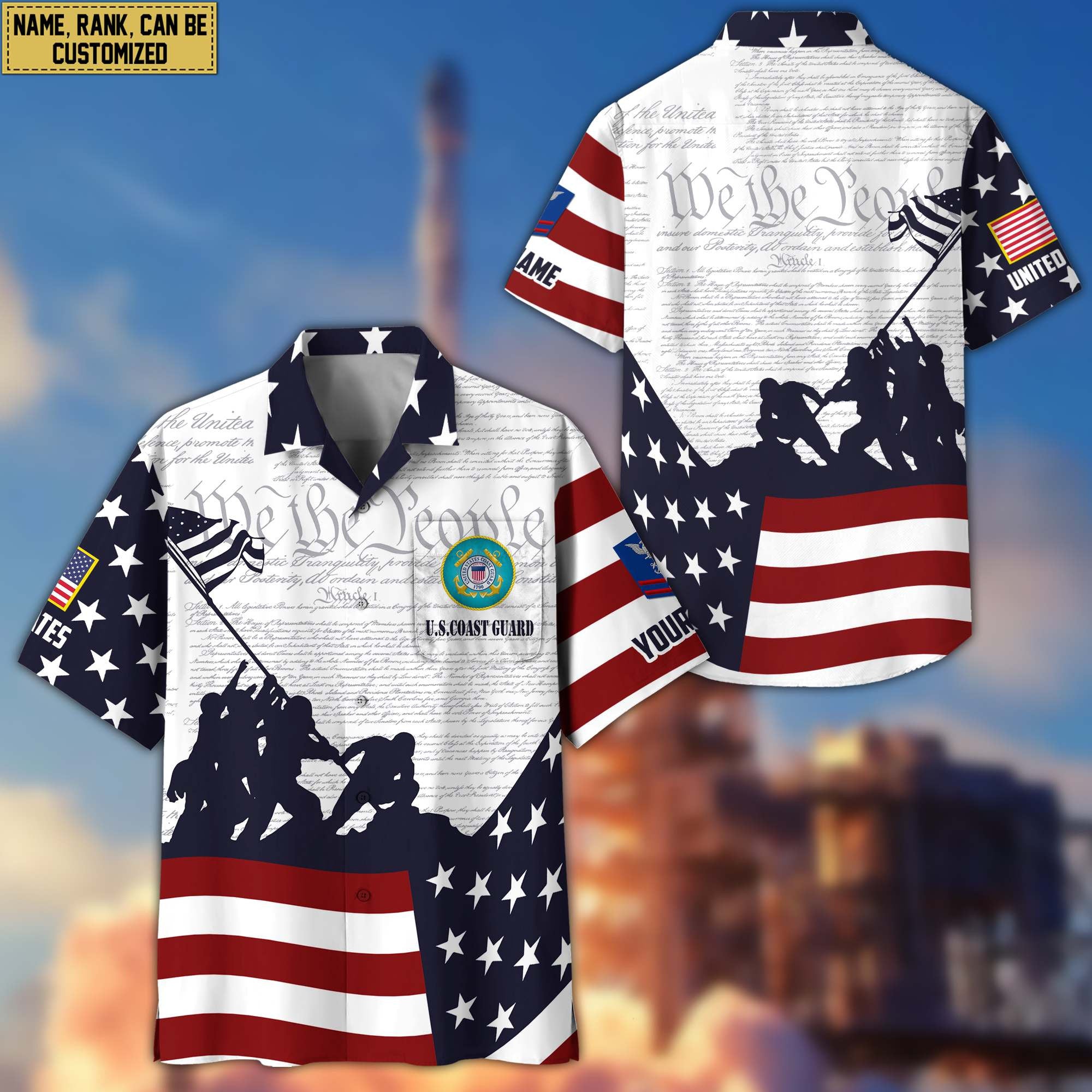 Premium Custom USCG Veteran Hawaiian Shirt VPVC403905, Gifts For Coast Guard Veteran, Best Gifts On Father's Day, Armed Forces Day, Independence Day, Veterans Day.