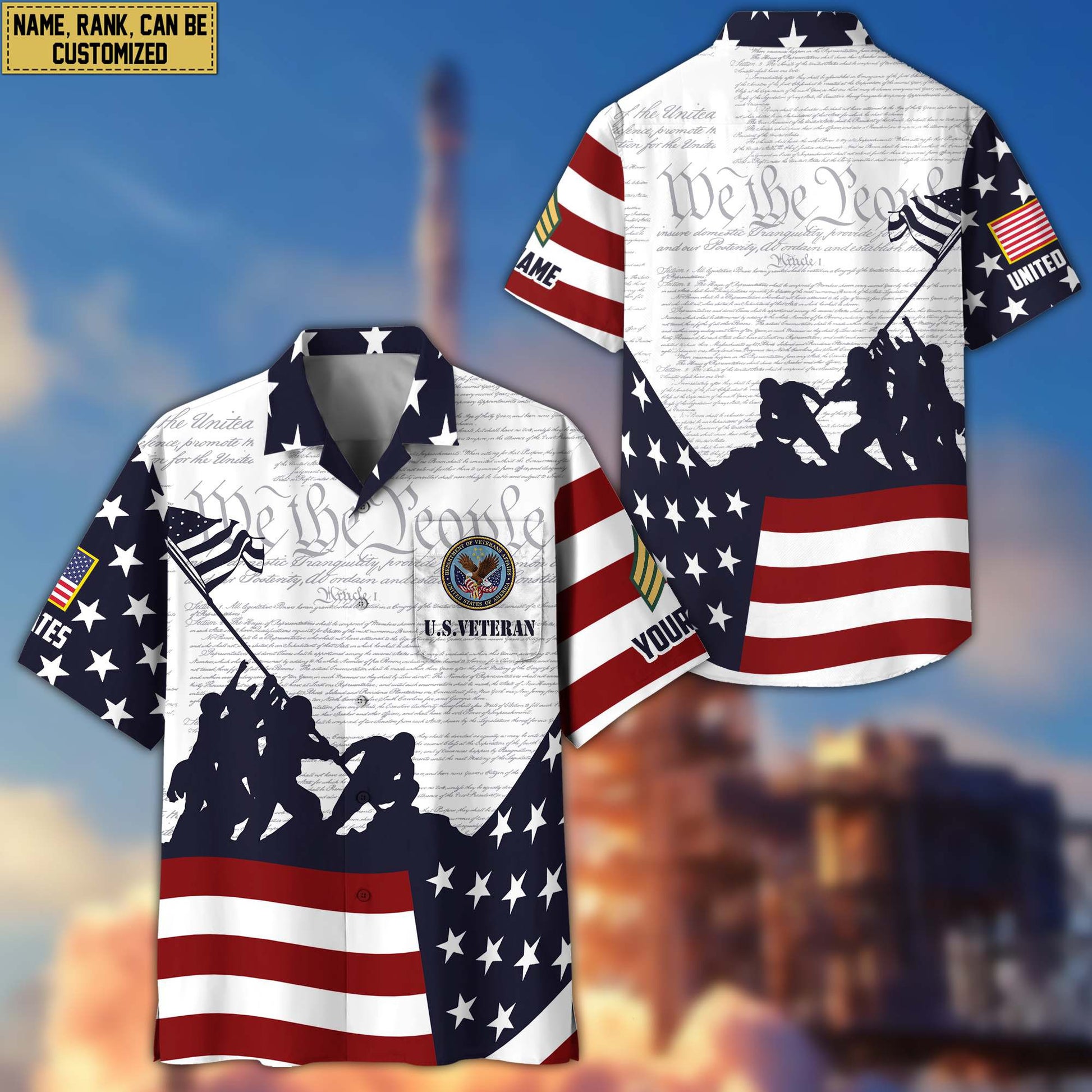 Premium Custom US Veteran Hawaiian Shirt VPVC403907, Gifts For US Veteran, Best Gifts On Father's Day, Armed Forces Day, Independence Day, Veterans Day.