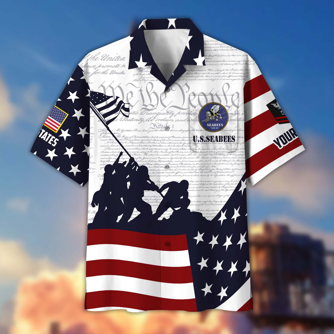 Premium Custom US Seabees Hawaiian Shirt VPVC403909, Gifts For Seabees Veteran, Best Gifts On Father's Day, Armed Forces Day, Independence Day, Veterans Day.