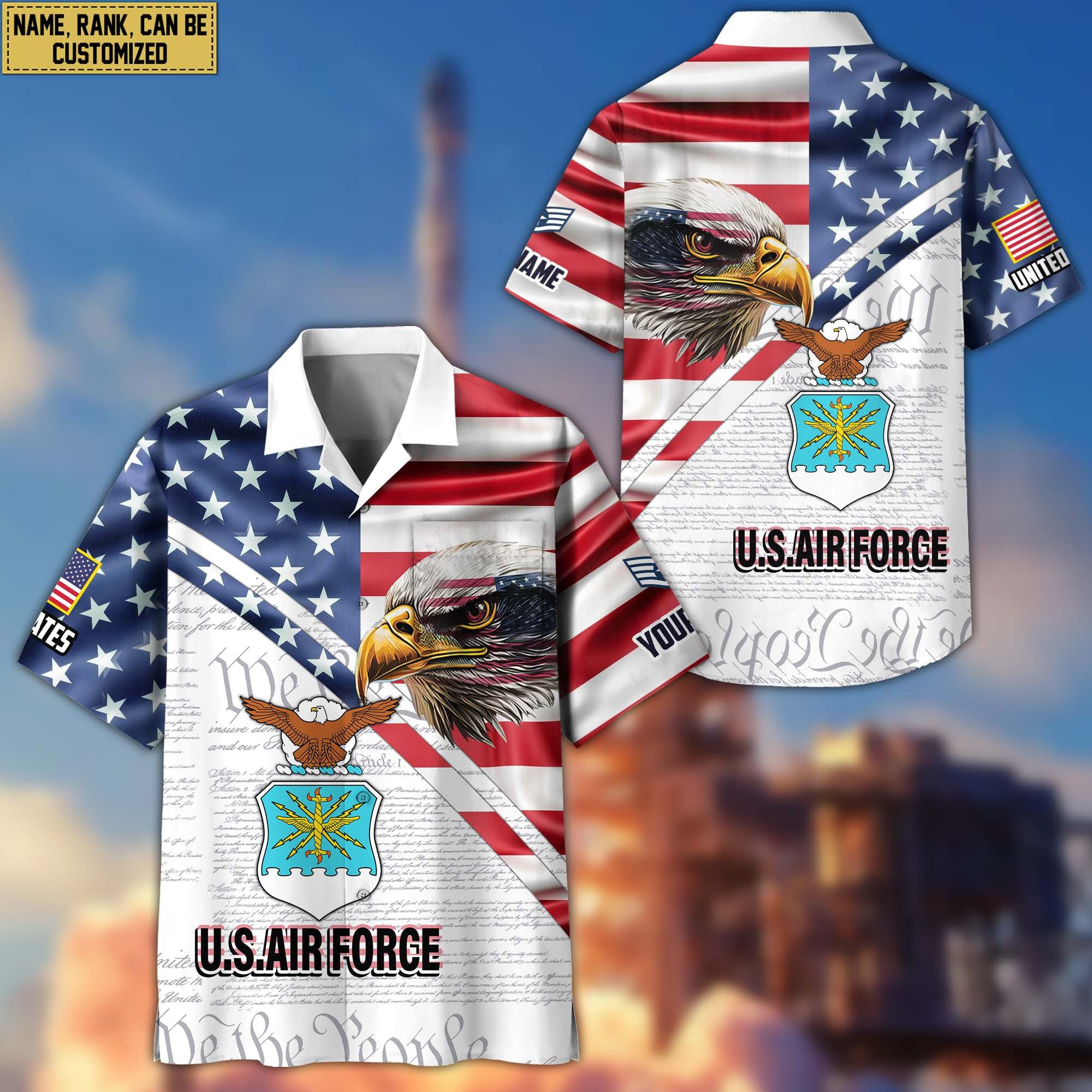Premium Custom USAF Veteran Hawaiian Shirt VPVC404004, Gifts For Air Force Veteran, Best Gifts On Father's Day, Armed Forces Day, Independence Day, Veterans Day.