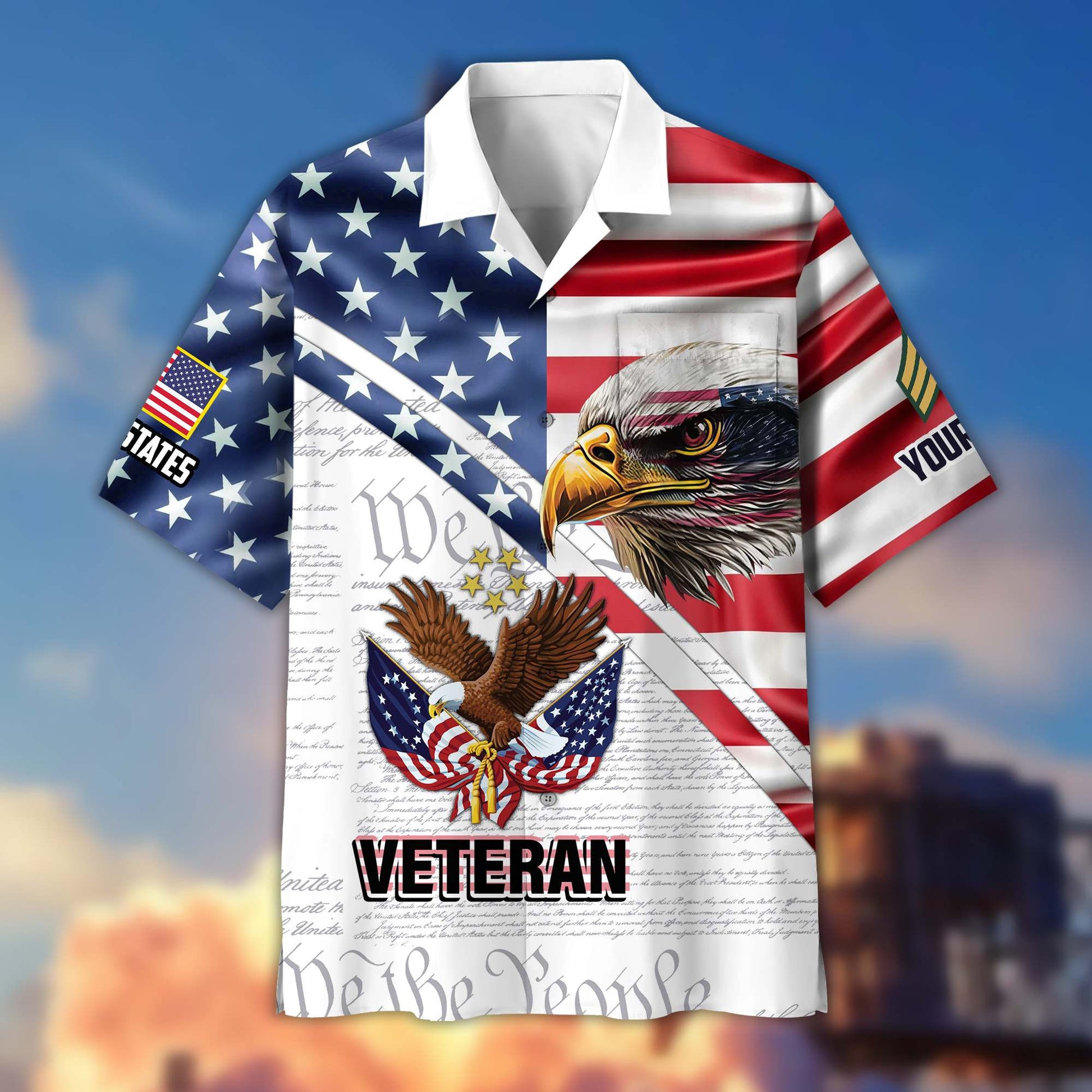 Premium Custom US Veteran Hawaiian Shirt VPVC404007, Gifts For US Veteran, Best Gifts On Father's Day, Armed Forces Day, Independence Day, Veterans Day.