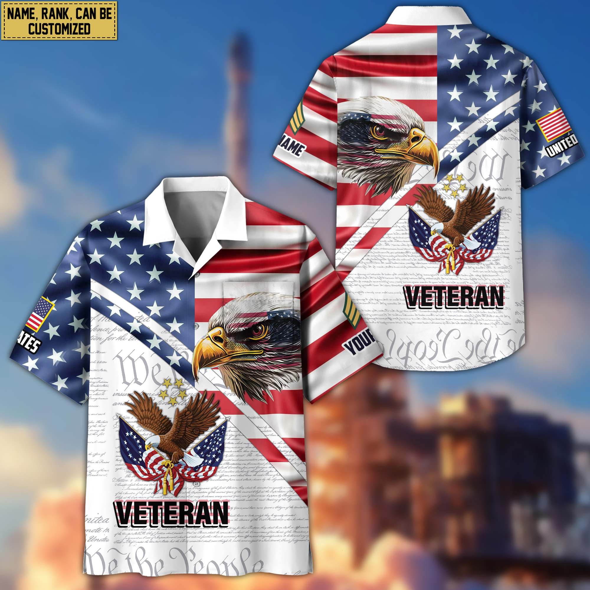 Premium Custom US Veteran Hawaiian Shirt VPVC404007, Gifts For US Veteran, Best Gifts On Father's Day, Armed Forces Day, Independence Day, Veterans Day.
