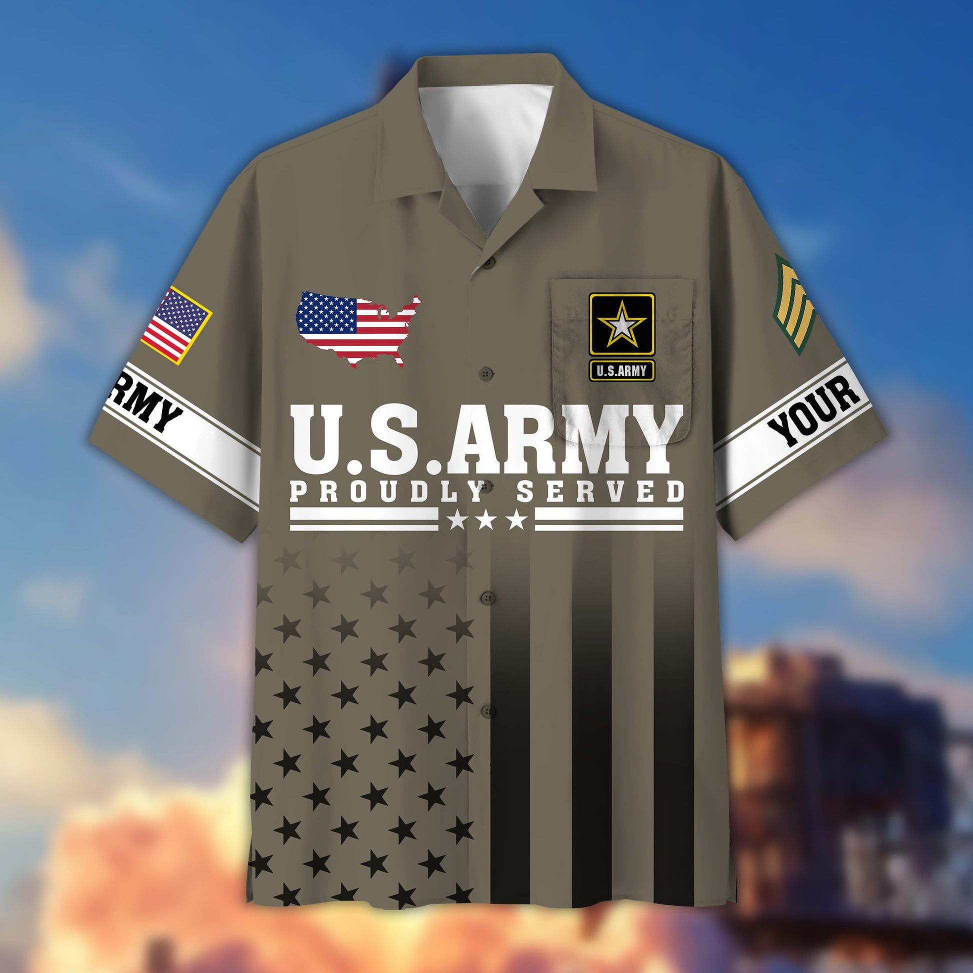 Premium Custom US Army Veteran Hawaiian Shirt VPVC404101, Gifts For Army Veteran, Best Gifts On Father's Day, Armed Forces Day, Independence Day, Veterans Day.