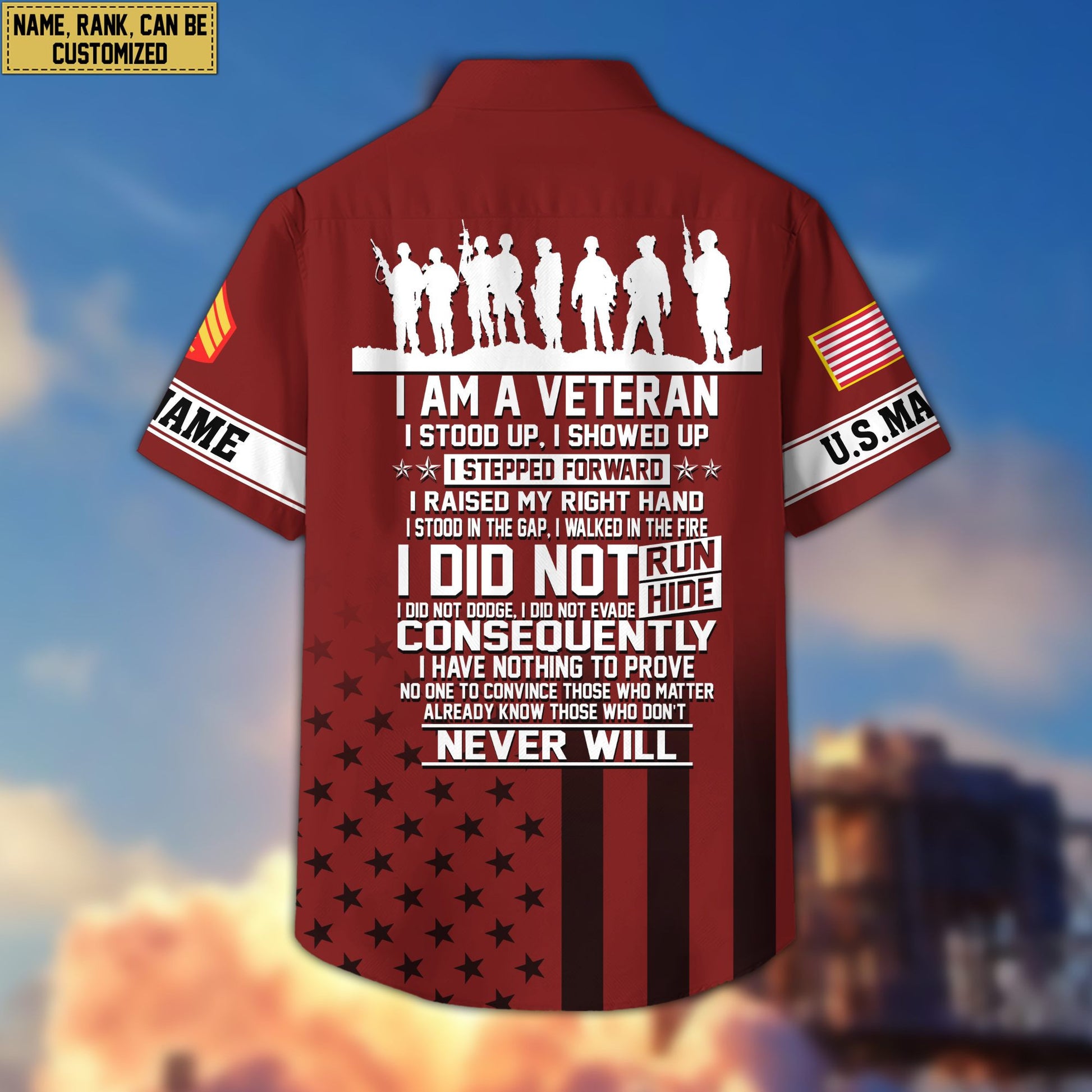 Premium Custom USMC Veteran Hawaiian Shirt VPVC404103, Gifts For Marine Veteran, Best Gifts On Father's Day, Armed Forces Day, Independence Day, Veterans Day.