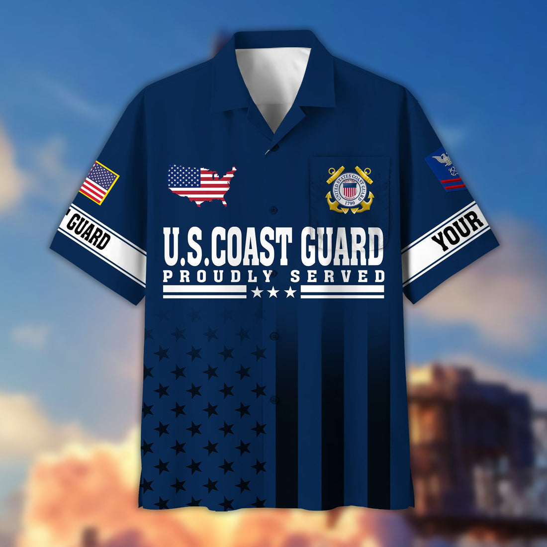 Premium Custom USCG Veteran Hawaiian Shirt VPVC404105, Gifts For Coast Guard Veteran, Best Gifts On Father's Day, Armed Forces Day, Independence Day, Veterans Day.
