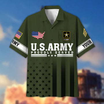 Premium Custom US Army Veteran Hawaiian Shirt VPVC404110, Gifts For Army Veteran, Best Gifts On Father's Day, Armed Forces Day, Independence Day, Veterans Day.