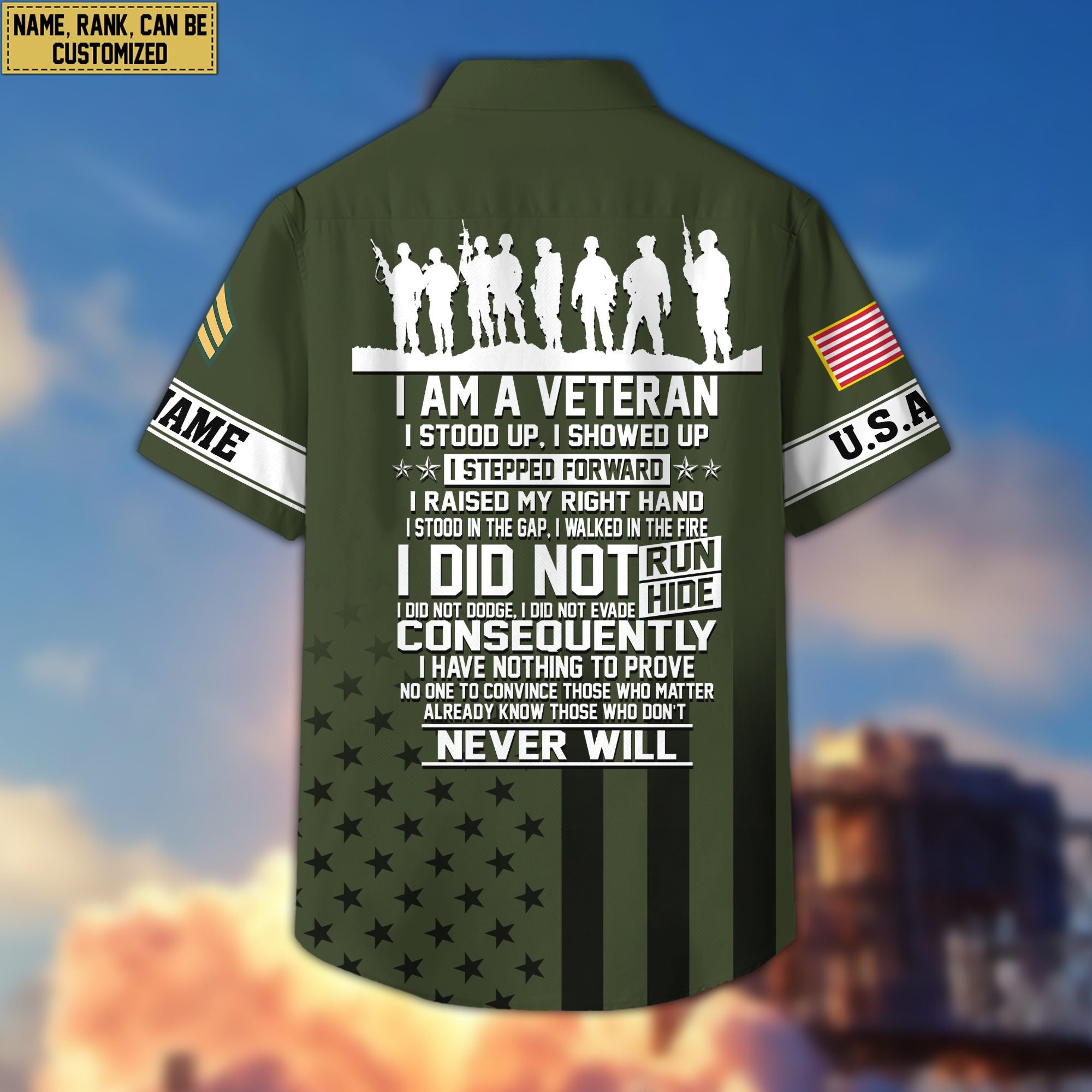 Premium Custom US Army Veteran Hawaiian Shirt VPVC404110, Gifts For Army Veteran, Best Gifts On Father's Day, Armed Forces Day, Independence Day, Veterans Day.