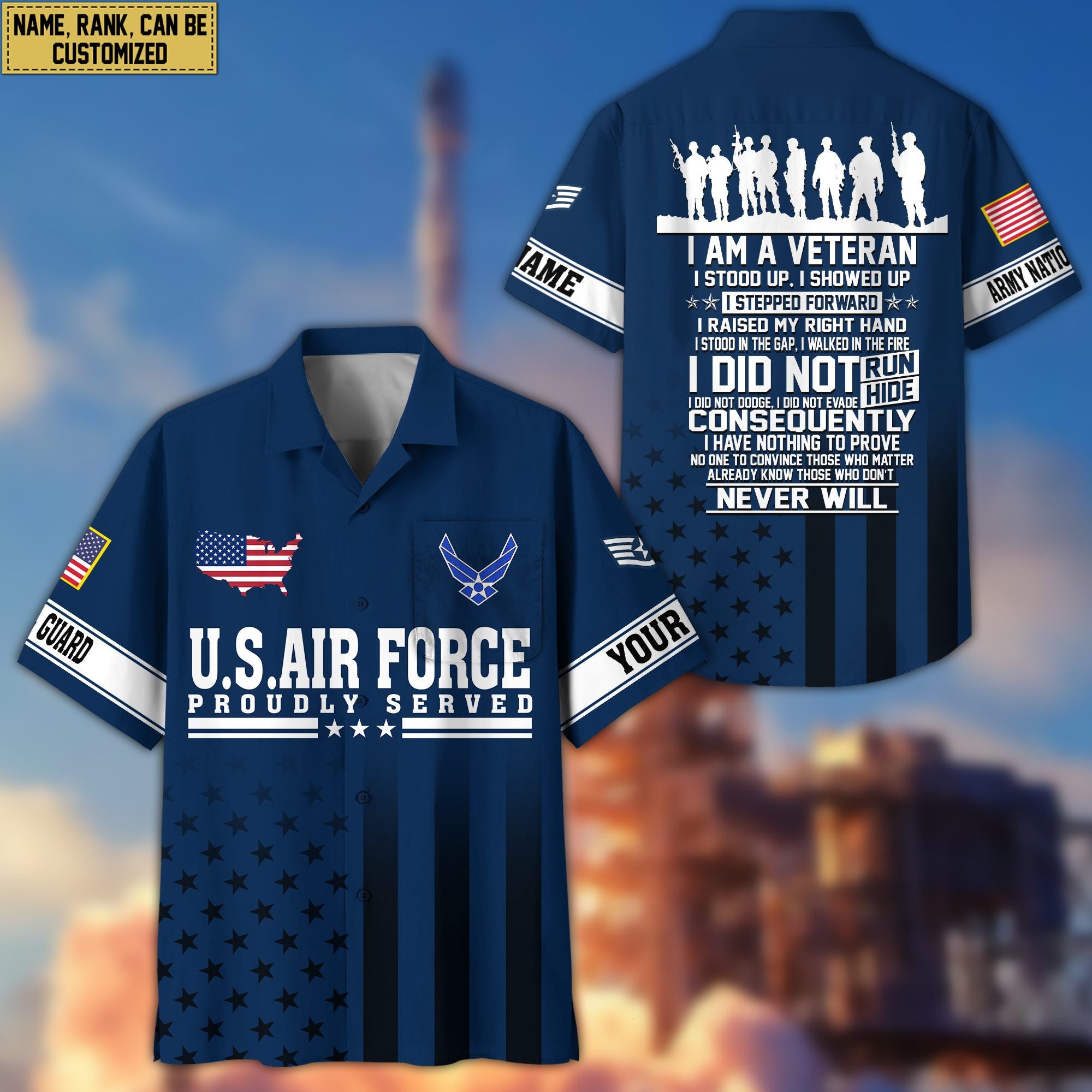 Premium Custom USAF Veteran Hawaiian Shirt VPVC404112, Gifts For Air Force Veteran, Best Gifts On Father's Day, Armed Forces Day, Independence Day, Veterans Day.