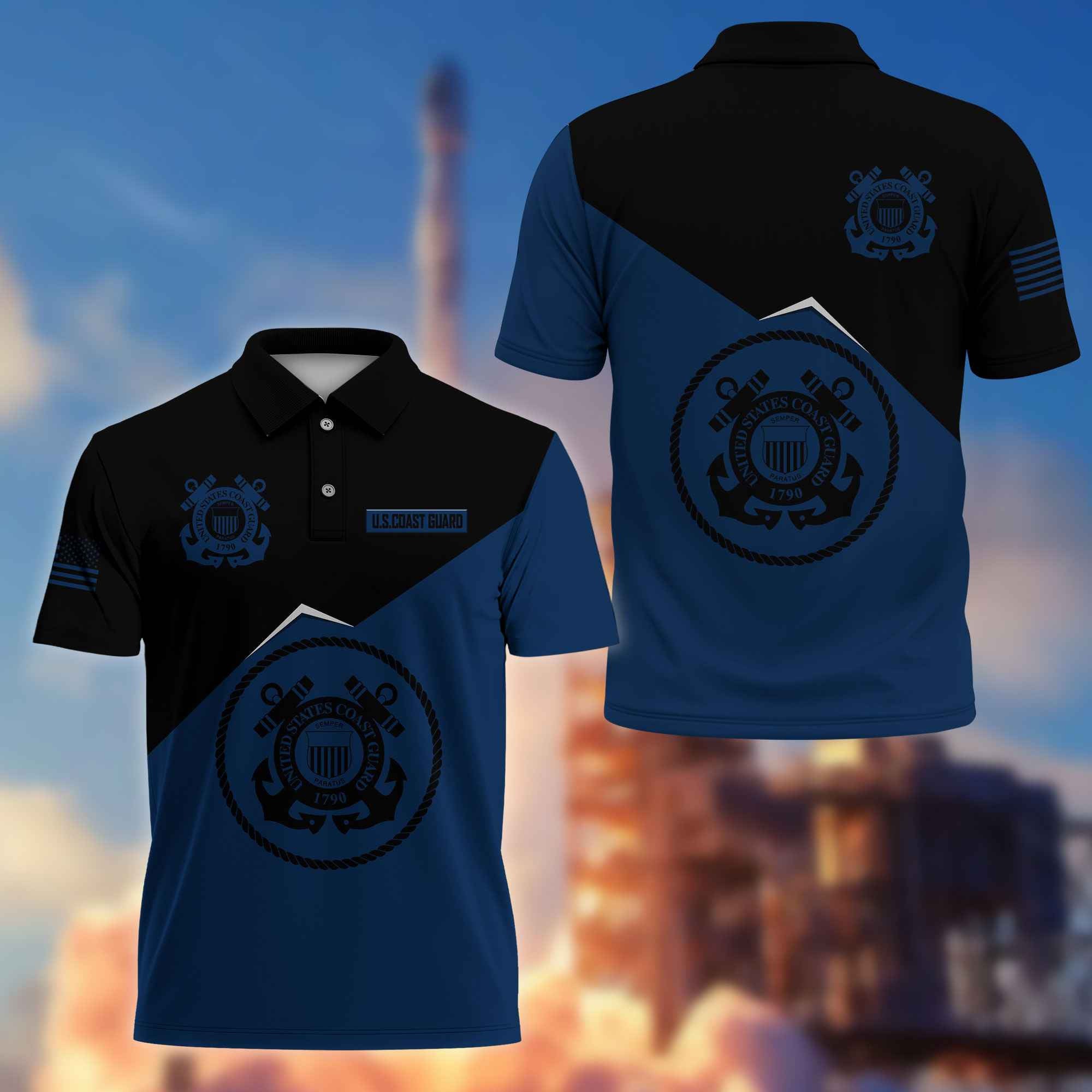 Unique USCG Polo Shirt VPVC216805, Gifts For Coast Guard Veteran, Best Gifts On Father's Day, Independence Day, Veterans Day.