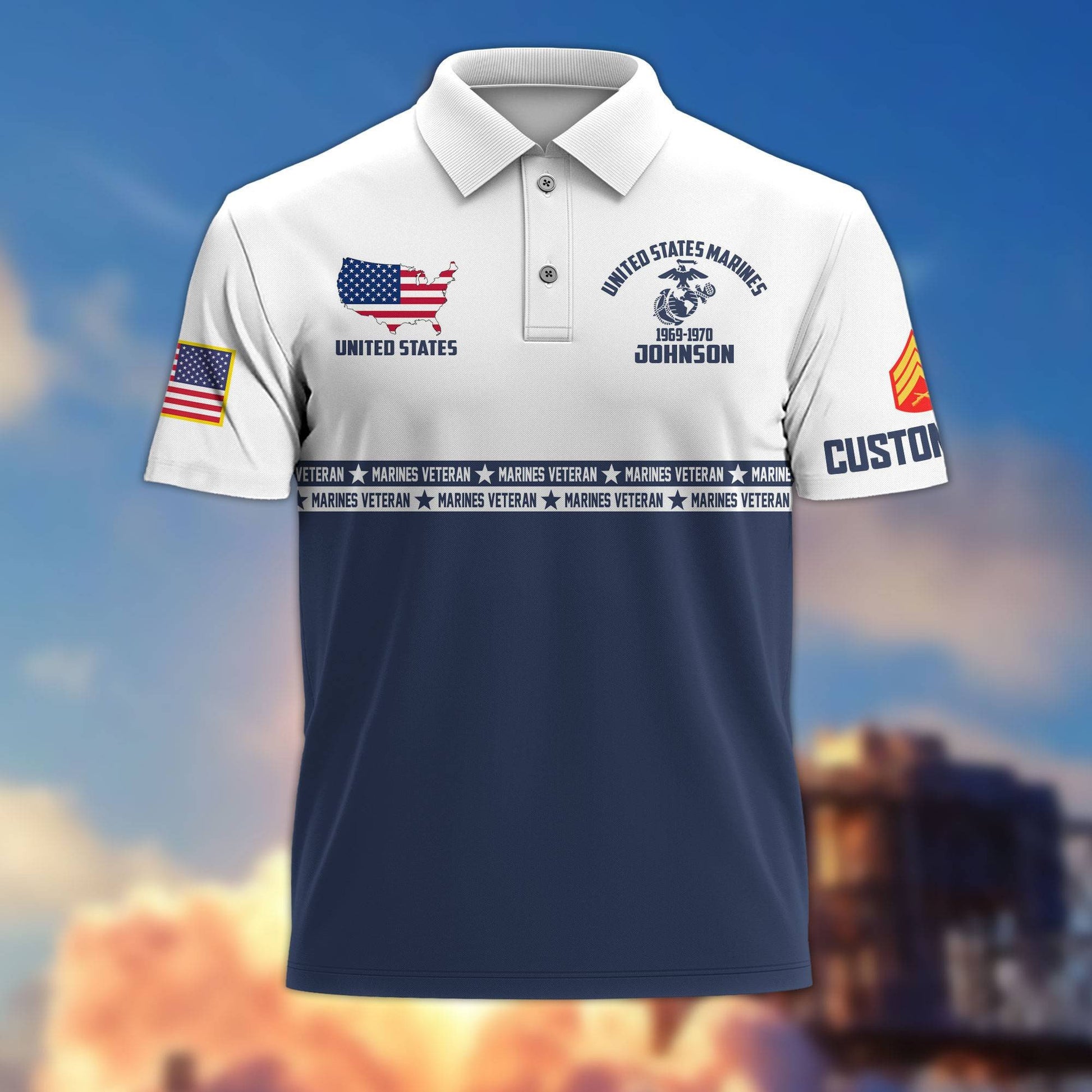 USMC Custom Polo Shirt VPVC216903, Gifts For Marine Veteran, Best Gifts On Father's Day, Armed Forces Day, Independence Day, Veterans Day.