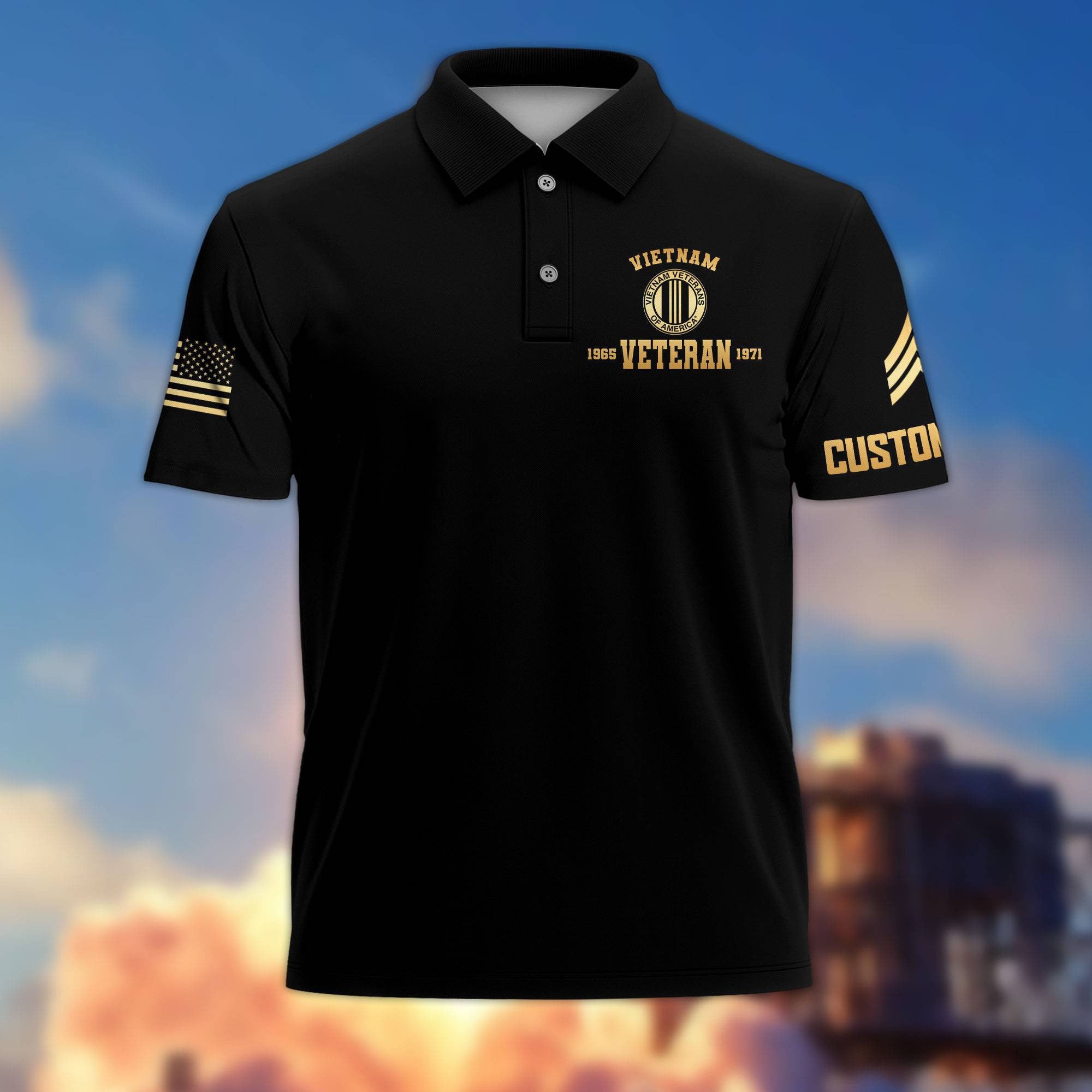 Premium Vietnam Veteran Polo Shirt VPVC217006, Custom Name, Rank, Year, Gifts For Vietnam Veteran, Best Gifts On Father's Day, Armed Forces Day, Independence Day, Veterans Day.