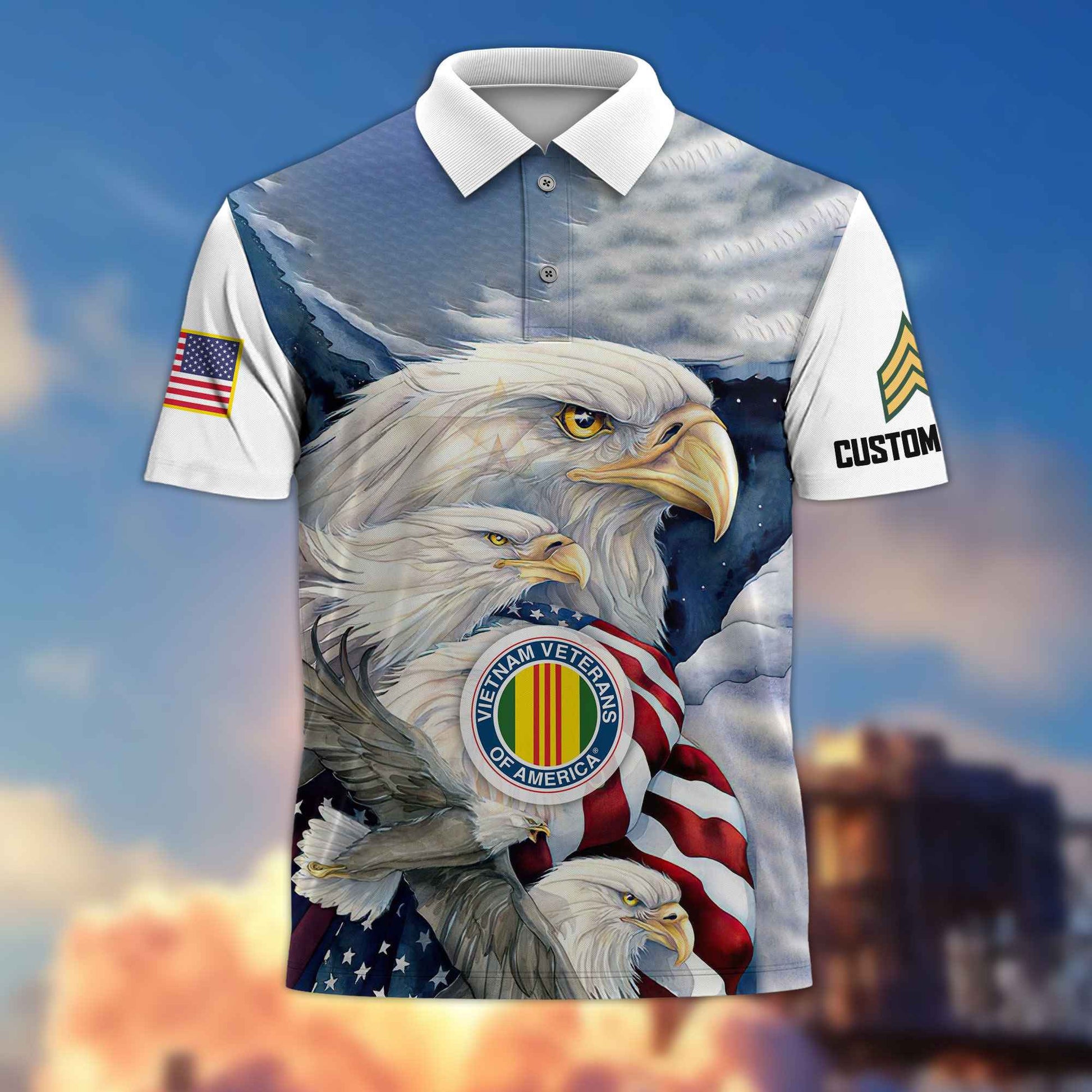 Unique Custom Name, Rank Vietnam Veteran Polo Shirt VPVC217206, Gifts For Vietnam Veteran, Best Gifts On Father's Day, Independence Day, Veterans Day.