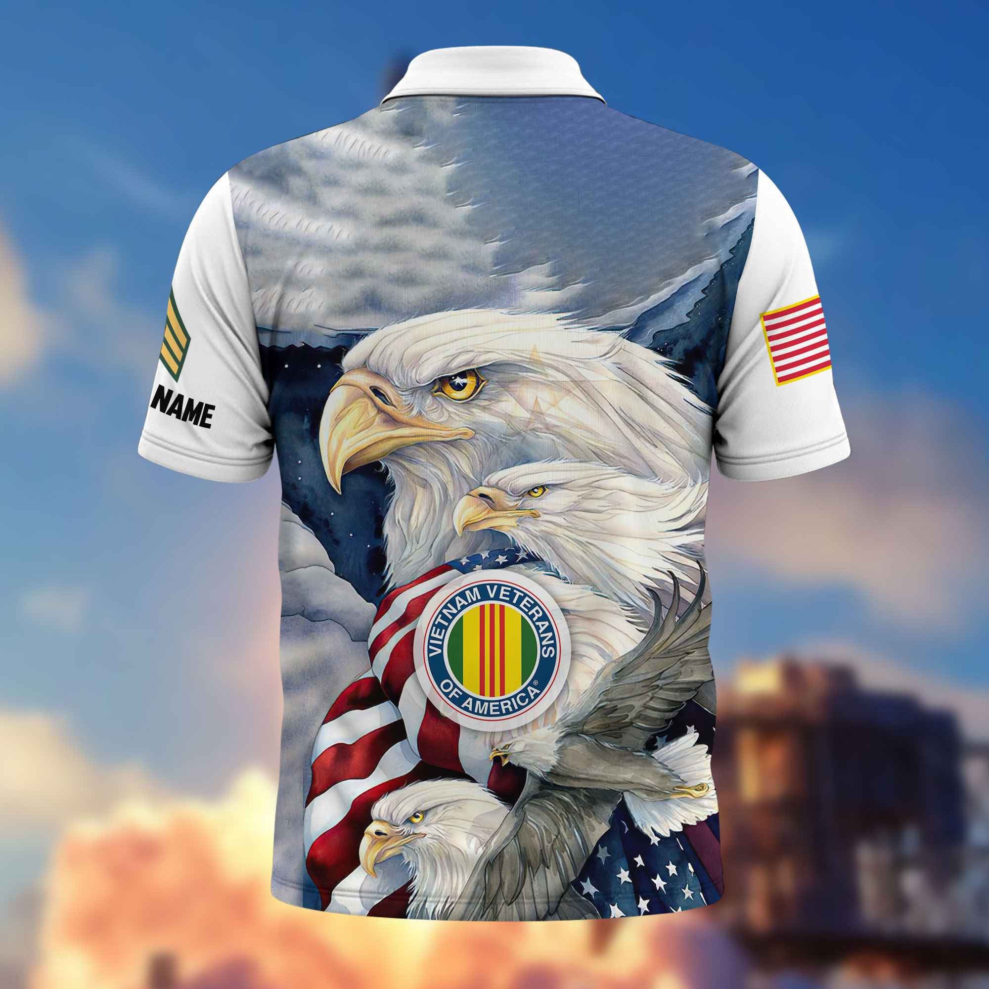 Unique Custom Name, Rank Vietnam Veteran Polo Shirt VPVC217206, Gifts For Vietnam Veteran, Best Gifts On Father's Day, Independence Day, Veterans Day.