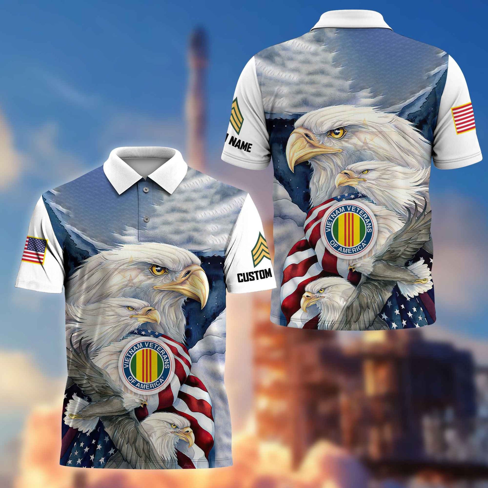 Unique Custom Name, Rank Vietnam Veteran Polo Shirt VPVC217206, Gifts For Vietnam Veteran, Best Gifts On Father's Day, Independence Day, Veterans Day.