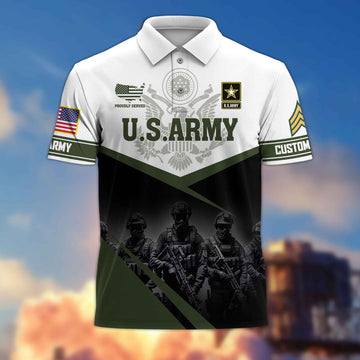 US Army Custom Polo Shirt VPVC217301, Gifts For Army Veteran, Best Gifts On Father's Day, Armed Forces Day, Independence Day, Veterans Day.