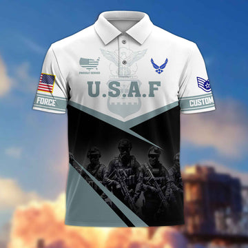 USAF Custom Polo Shirt VPVC217304, Gifts For Air Force Veteran, Best Gifts On Father's Day, Armed Forces Day, Independence Day, Veterans Day.