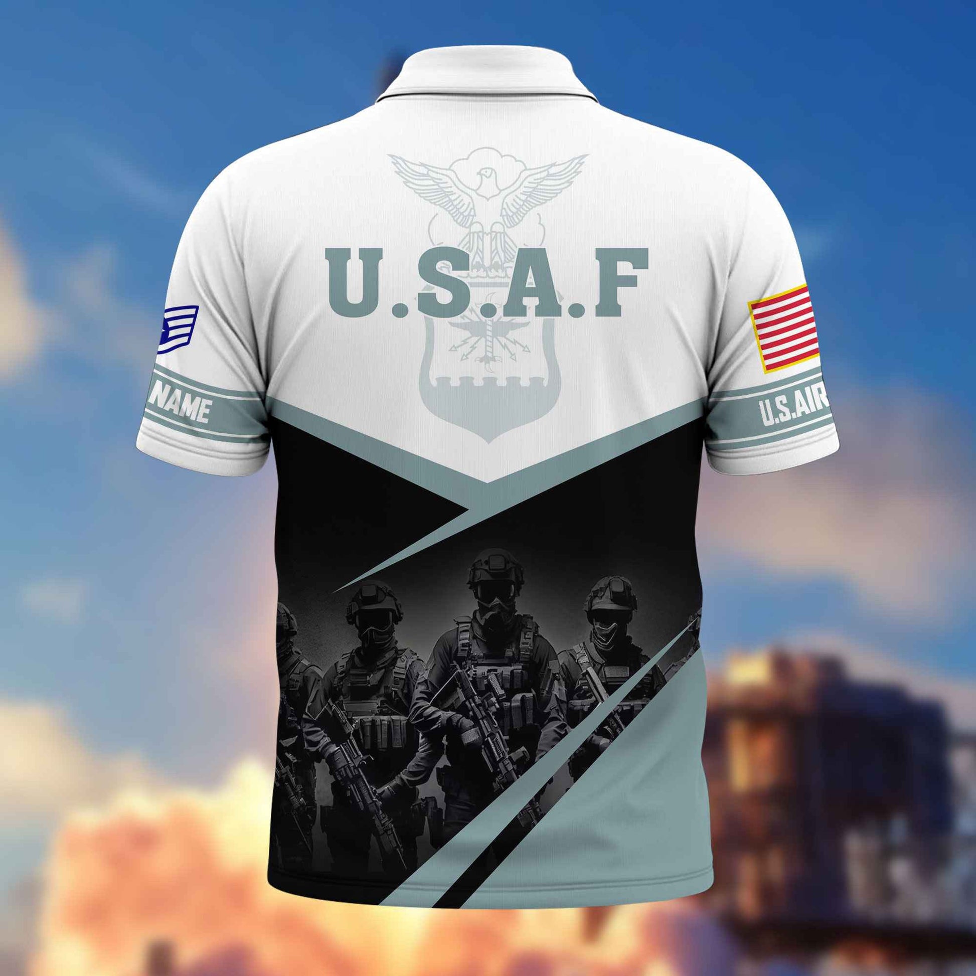 USAF Custom Polo Shirt VPVC217304, Gifts For Air Force Veteran, Best Gifts On Father's Day, Armed Forces Day, Independence Day, Veterans Day.