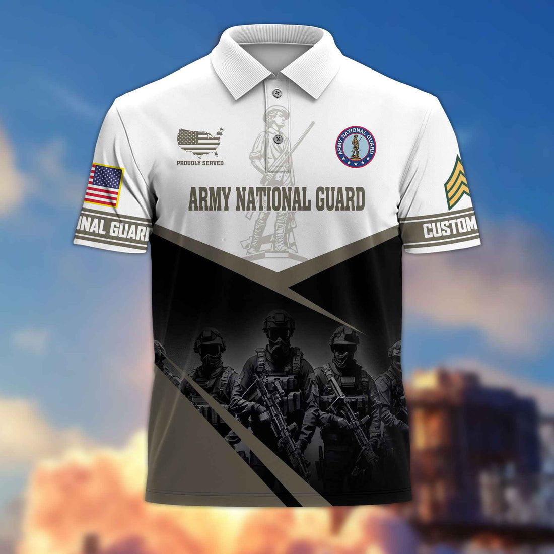 US Army National Guard Custom Polo Shirt VPVC217308, Gifts For Army National Guard Veteran, Best Gifts On Father's Day, Armed Forces Day, Independence Day, Veterans Day.