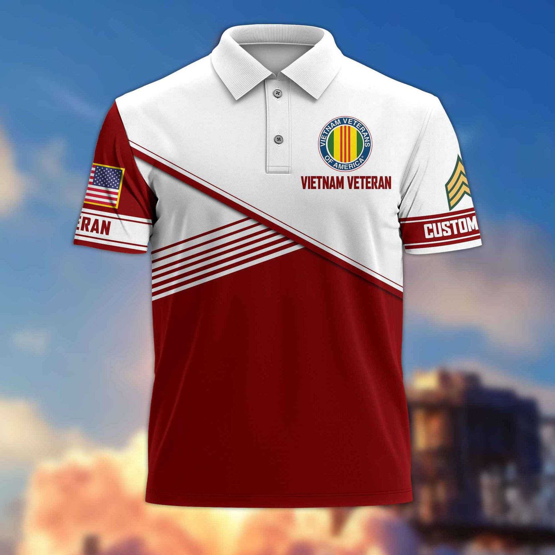 Premium Vietnam Veteran Polo Shirt VPVC217406, Custom Name, Rank, Gifts For Vietnam Veteran, Best Gifts On Father's Day, Armed Forces Day, Independence Day, Veterans Day.
