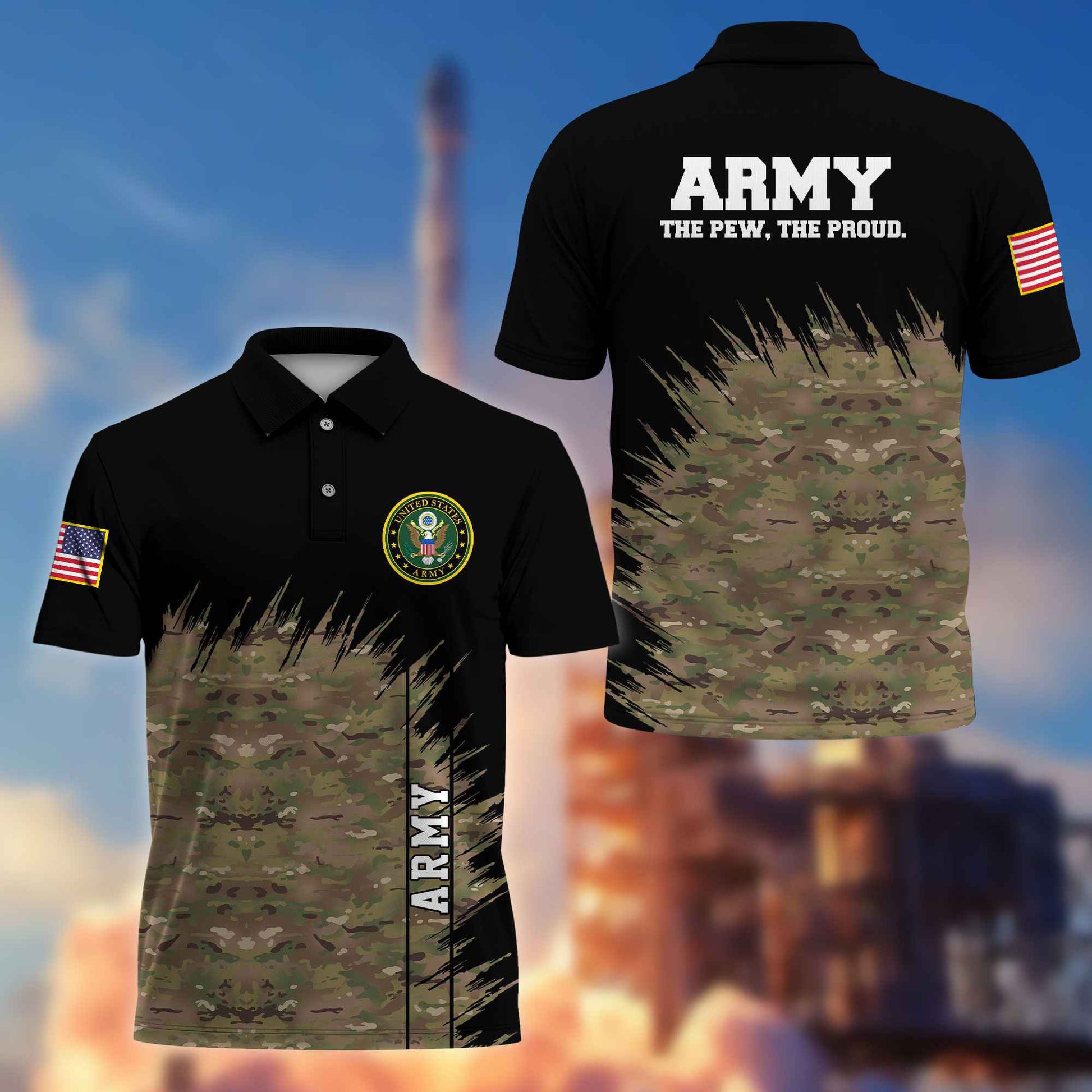 Unique US Army Polo Shirt VPVC217701, Gifts For Army Veteran, Best Gifts On Father's Day, Independence Day, Veterans Day.