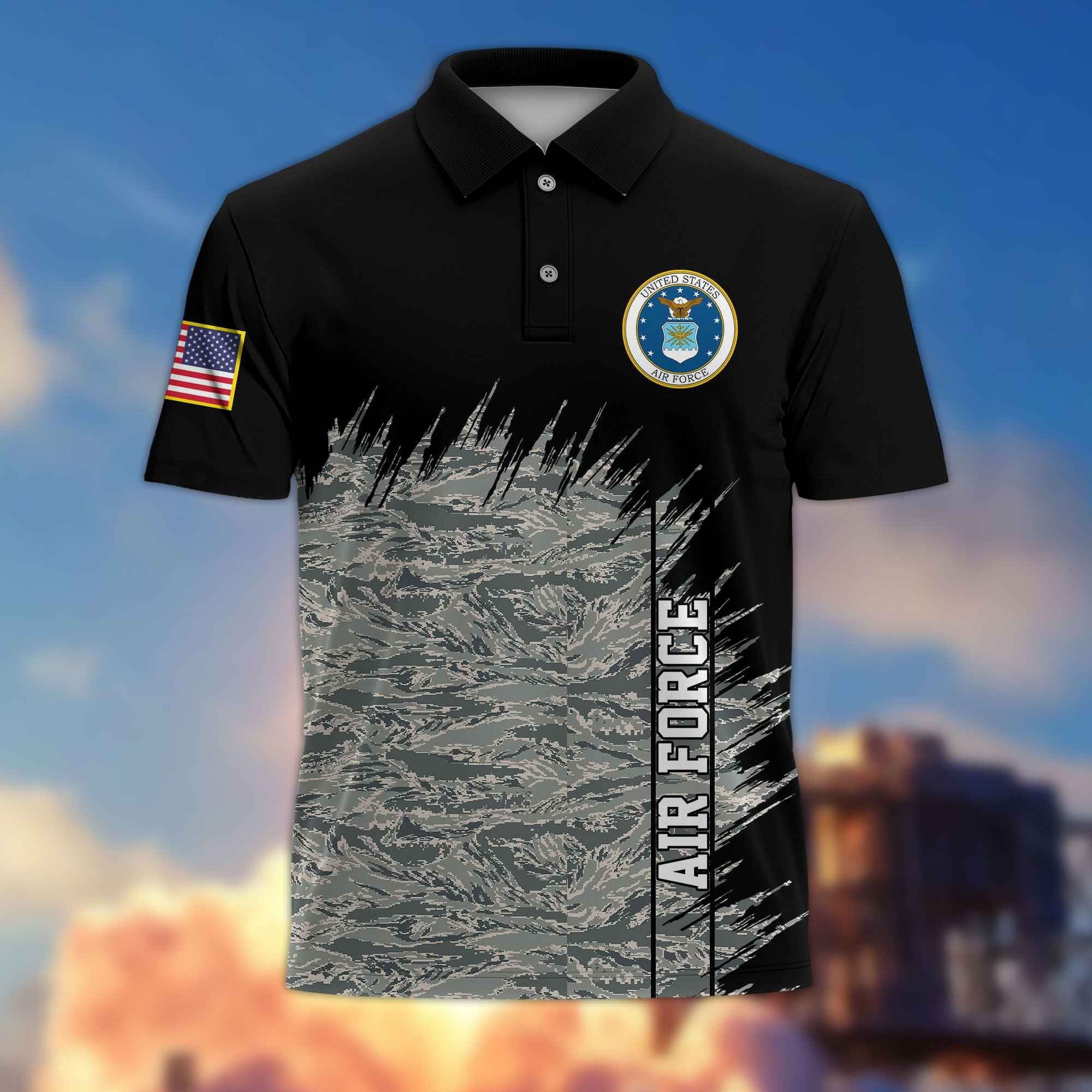Unique USAF Polo Shirt VPVC217704, Gifts For Air Force Veteran, Best Gifts On Father's Day, Independence Day, Veterans Day.