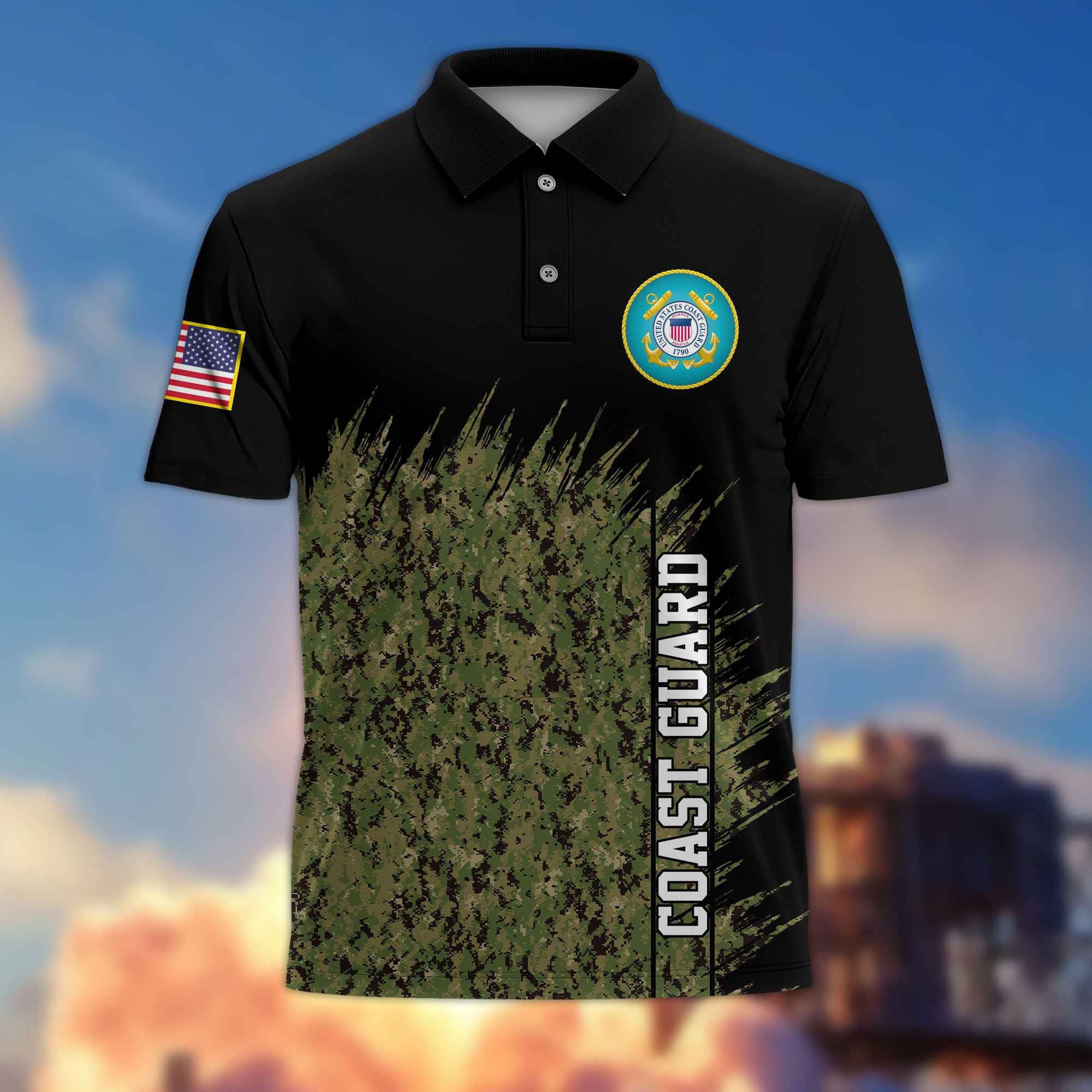 Unique USCG Polo Shirt VPVC217705, Gifts For Coast Guard Veteran, Best Gifts On Father's Day, Independence Day, Veterans Day.