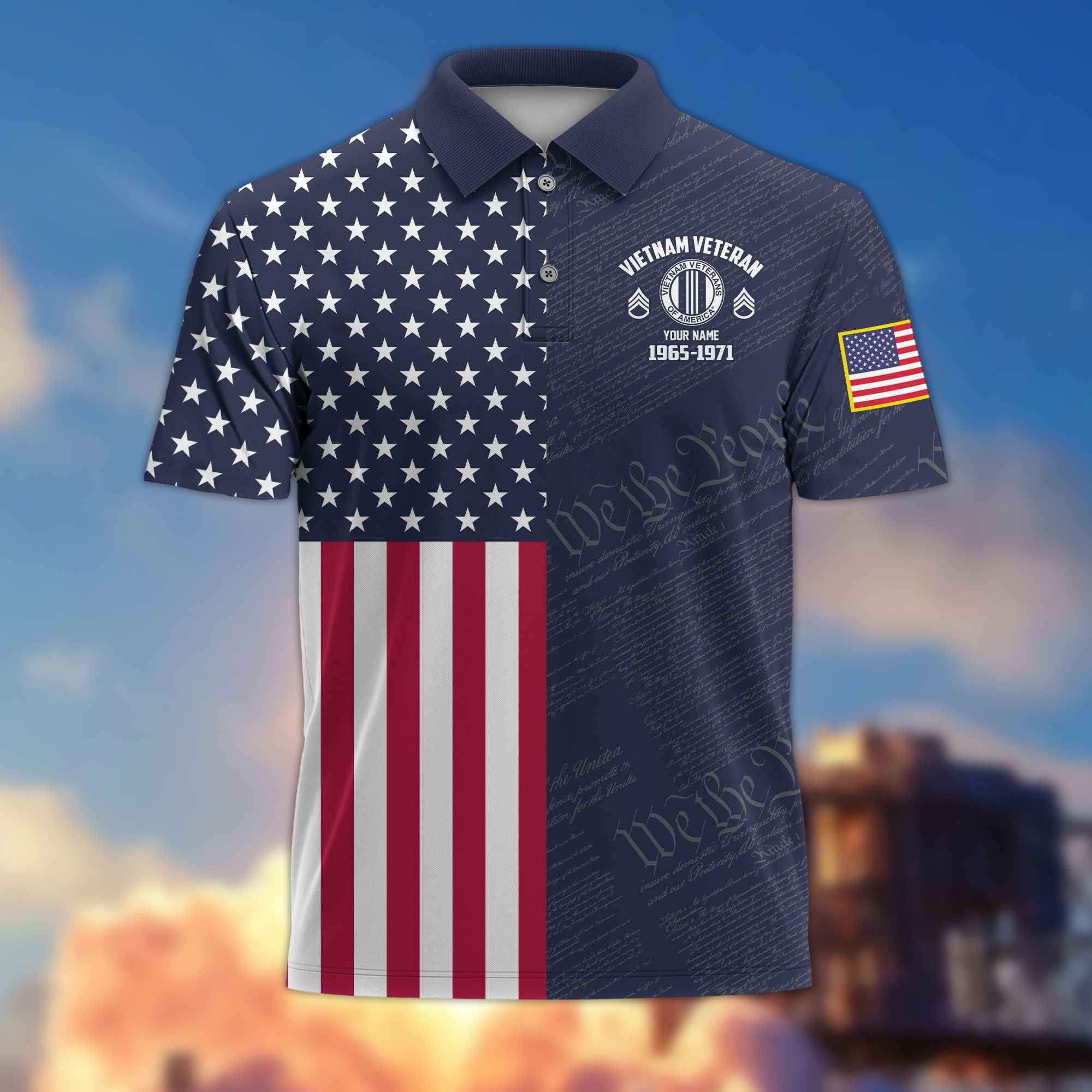 Vietnam Veteran Custom Polo Shirt VPVC217806, Gifts For Vietnam Veteran, Best Gifts On Father's Day, Armed Forces Day, Independence Day, Veterans Day.