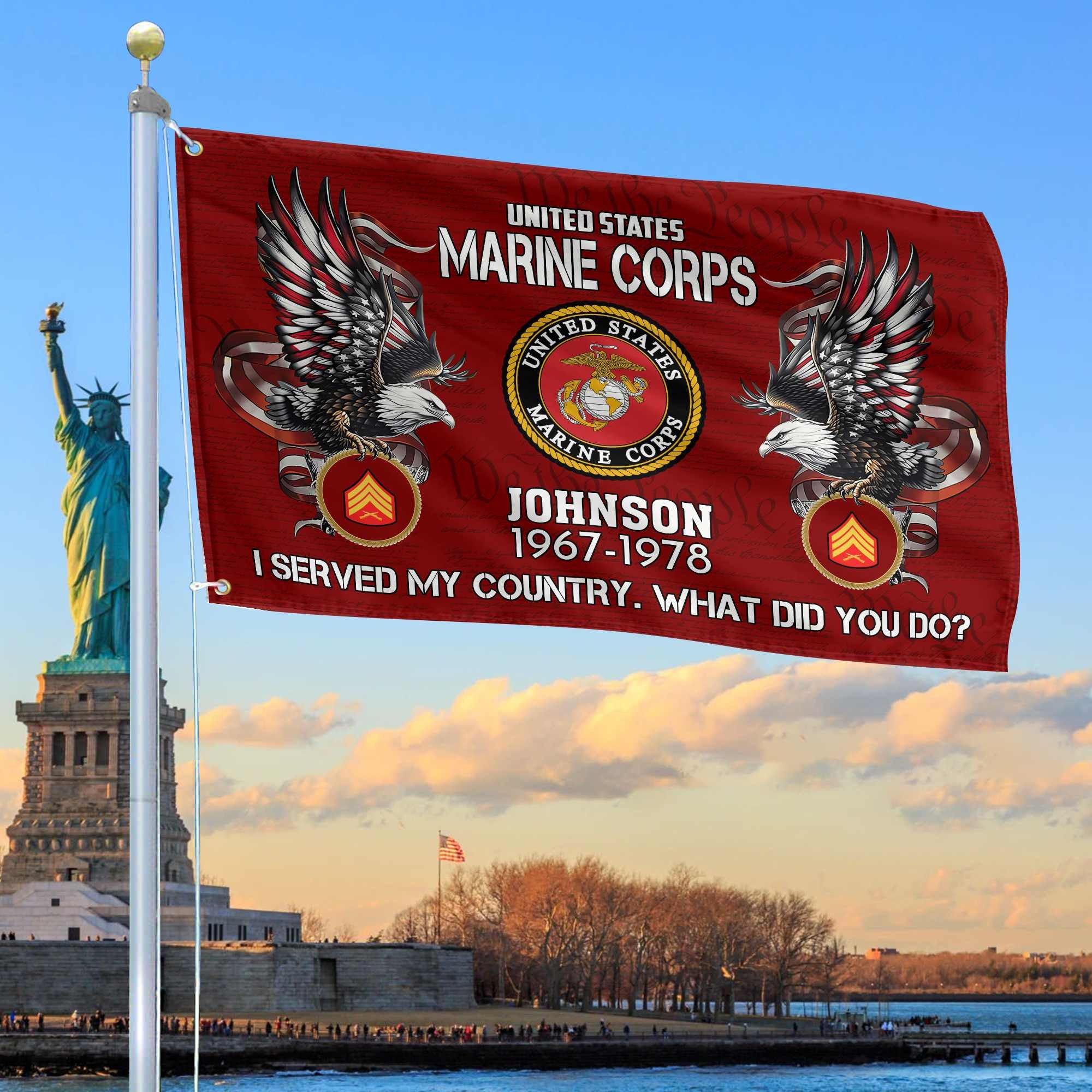 Premium Custom USMC Grommet Flag VPVC108403, Gifts For Marine Veteran, Gifts For Dad, For Husband, Best Gifts On Father's Day, Armed Forces Day, Independence Day, Veterans Day.