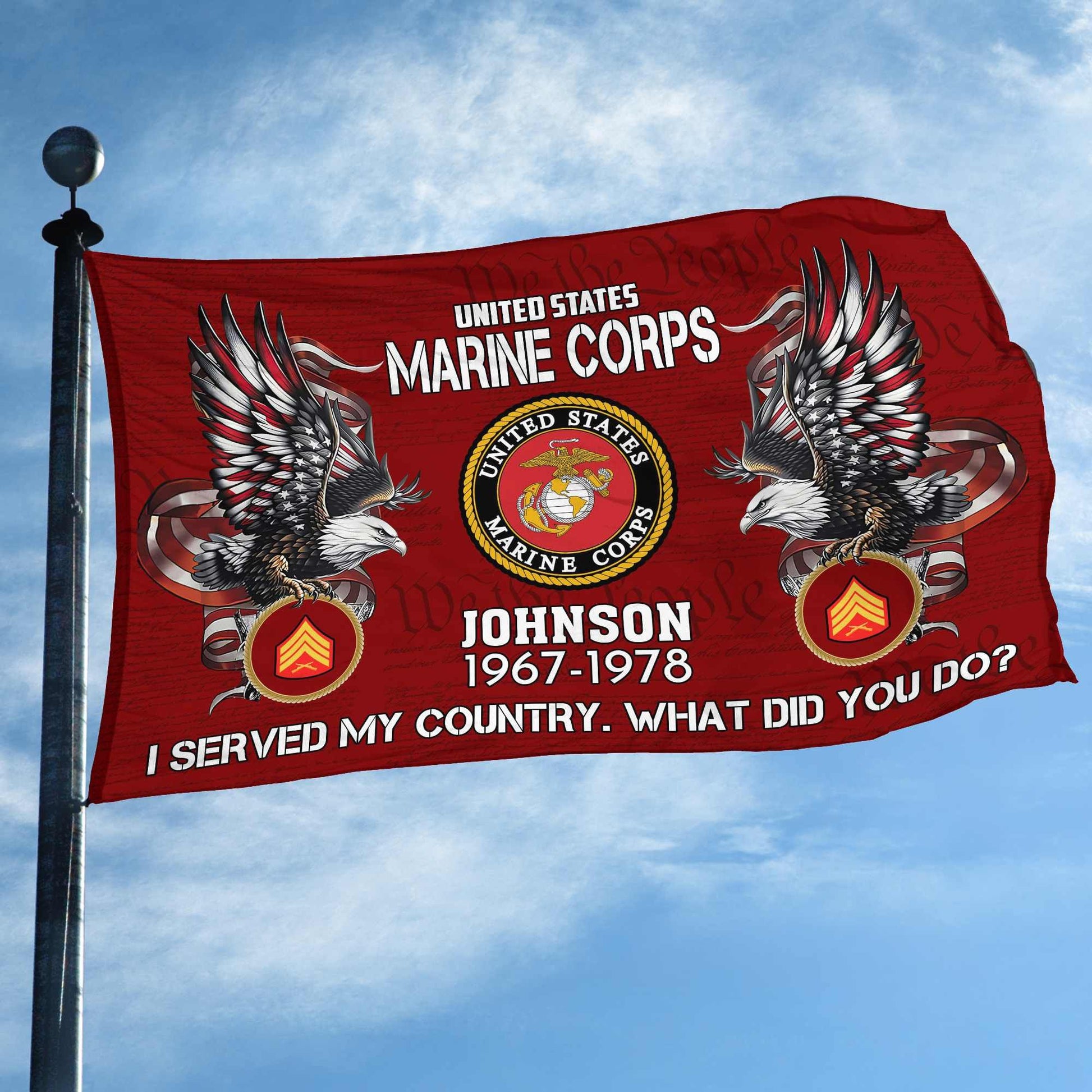 Premium Custom USMC Grommet Flag VPVC108403, Gifts For Marine Veteran, Gifts For Dad, For Husband, Best Gifts On Father's Day, Armed Forces Day, Independence Day, Veterans Day.
