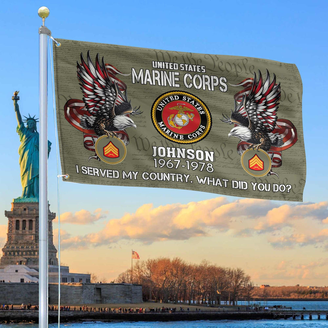 Premium Custom USMC Grommet Flag VPVC108411, Gifts For Marine Veteran, Gifts For Dad, For Husband, Best Gifts On Father's Day, Armed Forces Day, Independence Day, Veterans Day.