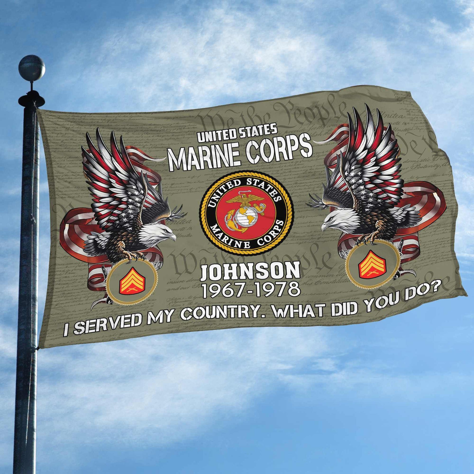 Premium Custom USMC Grommet Flag VPVC108411, Gifts For Marine Veteran, Gifts For Dad, For Husband, Best Gifts On Father's Day, Armed Forces Day, Independence Day, Veterans Day.