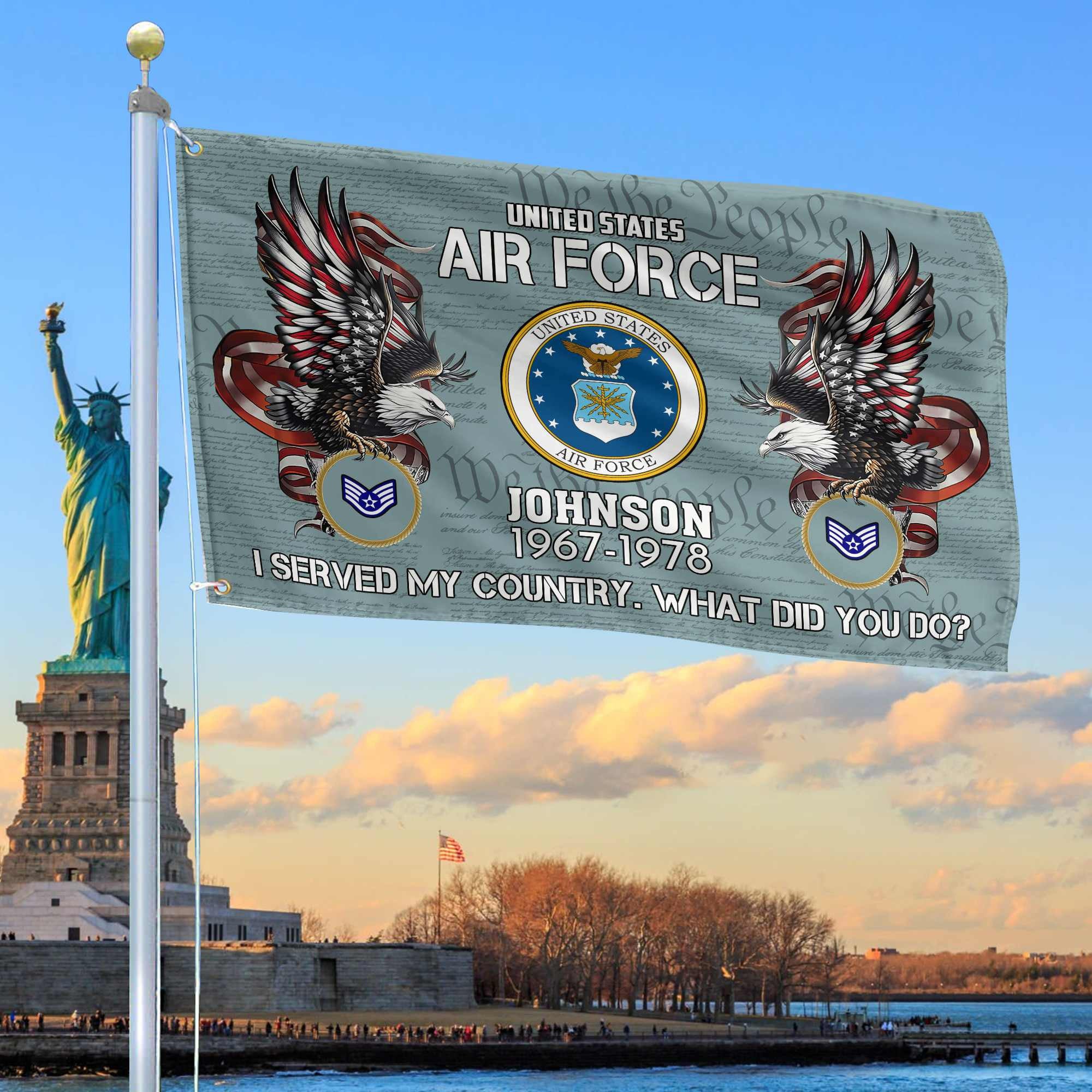 Premium Custom USAF Grommet Flag VPVC108404, Gifts For Air Force Veteran, Gifts For Dad, For Husband, Best Gifts On Father's Day, Armed Forces Day, Independence Day, Veterans Day.