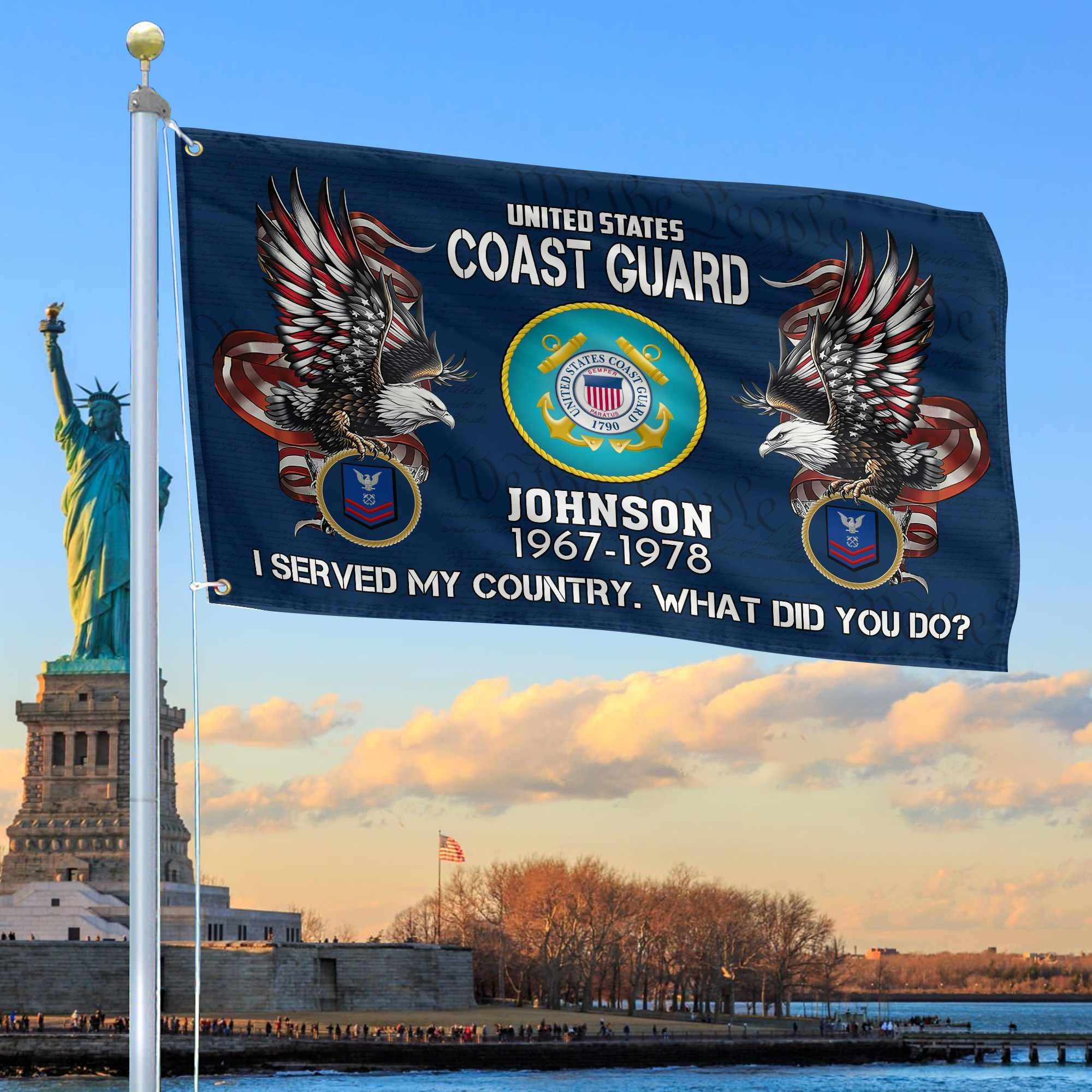Premium Custom USCG Grommet Flag VPVC108405, Gifts For Coast Guard Veteran, Gifts For Dad, For Husband, Best Gifts On Father's Day, Armed Forces Day, Independence Day, Veterans Day.