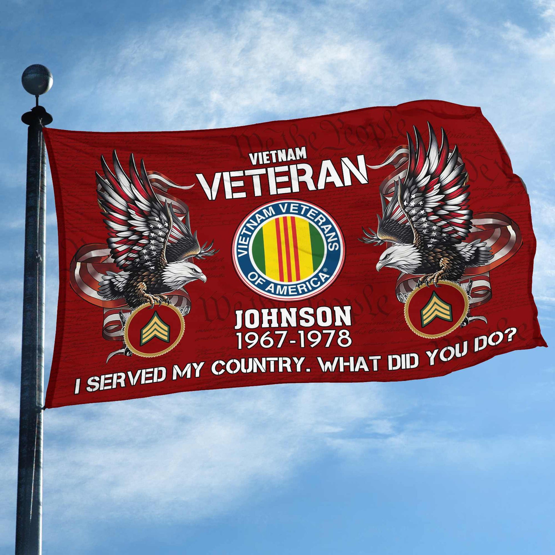 Premium Custom Vietnam Veteran Grommet Flag VPVC108406, Gifts For Vietnam Veteran, Gifts For Dad, For Husband, Best Gifts On Father's Day, Armed Forces Day, Independence Day, Veterans Day.