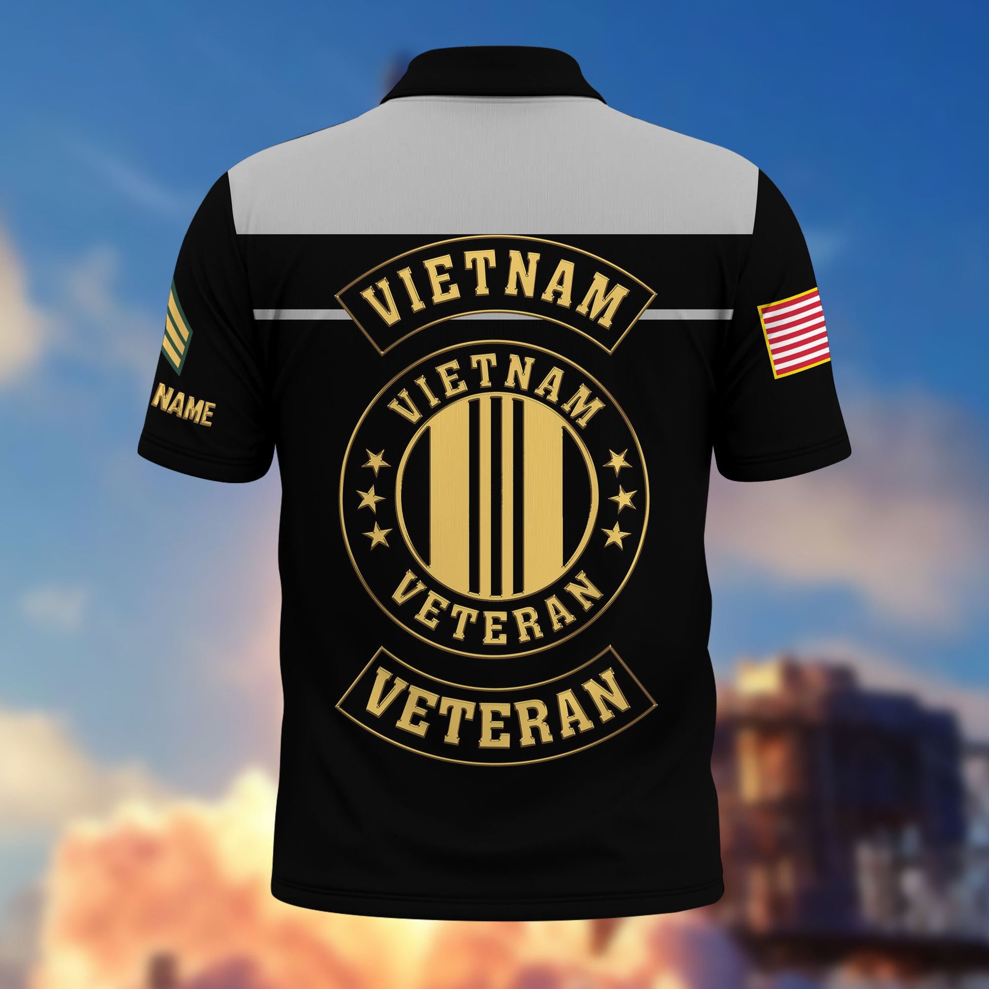 Premium Vietnam Veteran Polo Shirt VPVC218006, Custom Name, Rank, Gifts For Vietnam Veteran, Best Gifts On Father's Day, Armed Forces Day, Independence Day, Veterans Day.