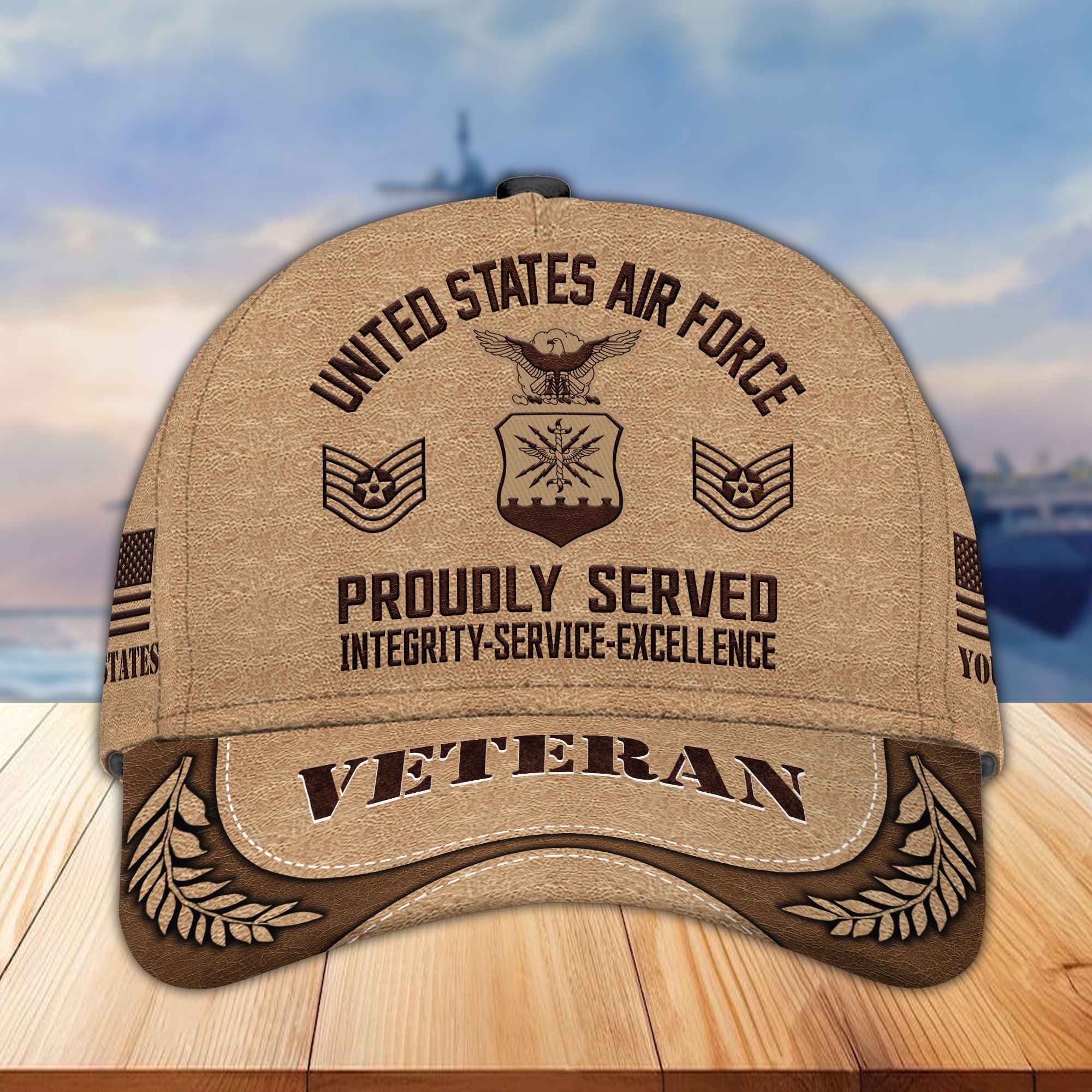 Premium US Veterans Baseball Hats BPVC230401, Custom Name, Rank, Gifts For US Veterans On Father's Day, Armed Forces Day, Independence Day, Veterans Day.