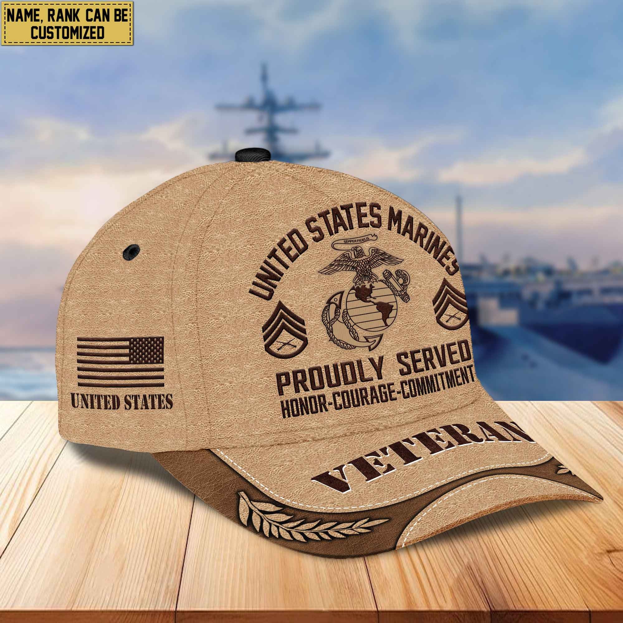 Premium US Veterans Baseball Hats BPVC230401, Custom Name, Rank, Gifts For US Veterans On Father's Day, Armed Forces Day, Independence Day, Veterans Day.